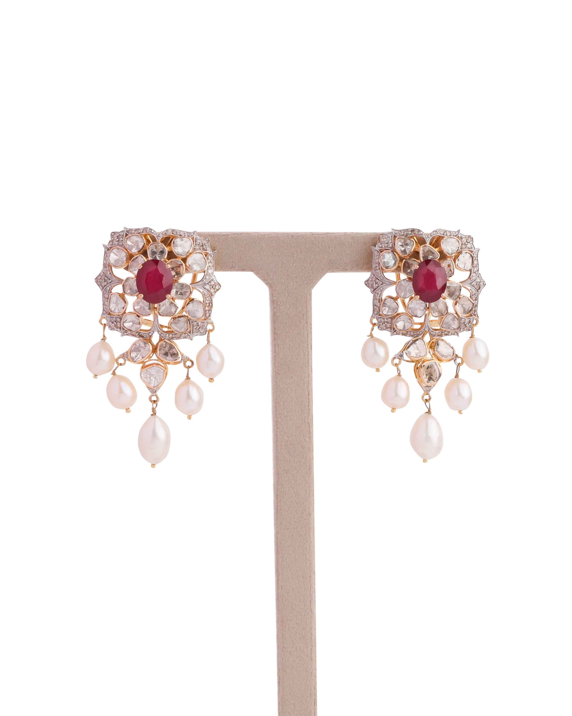 Vartika Polki And Diamond Long Earrings