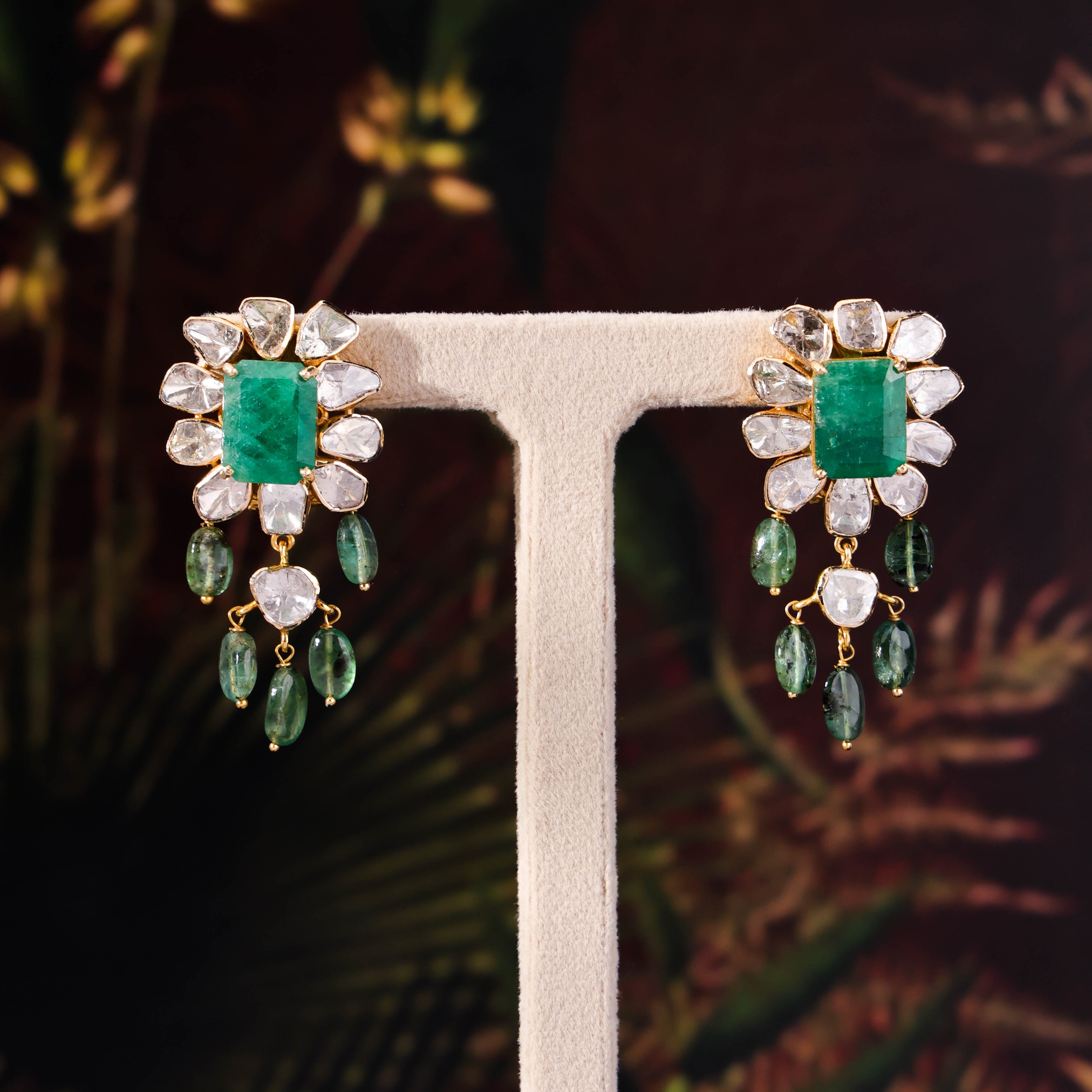 Hina Polki Long Earrings