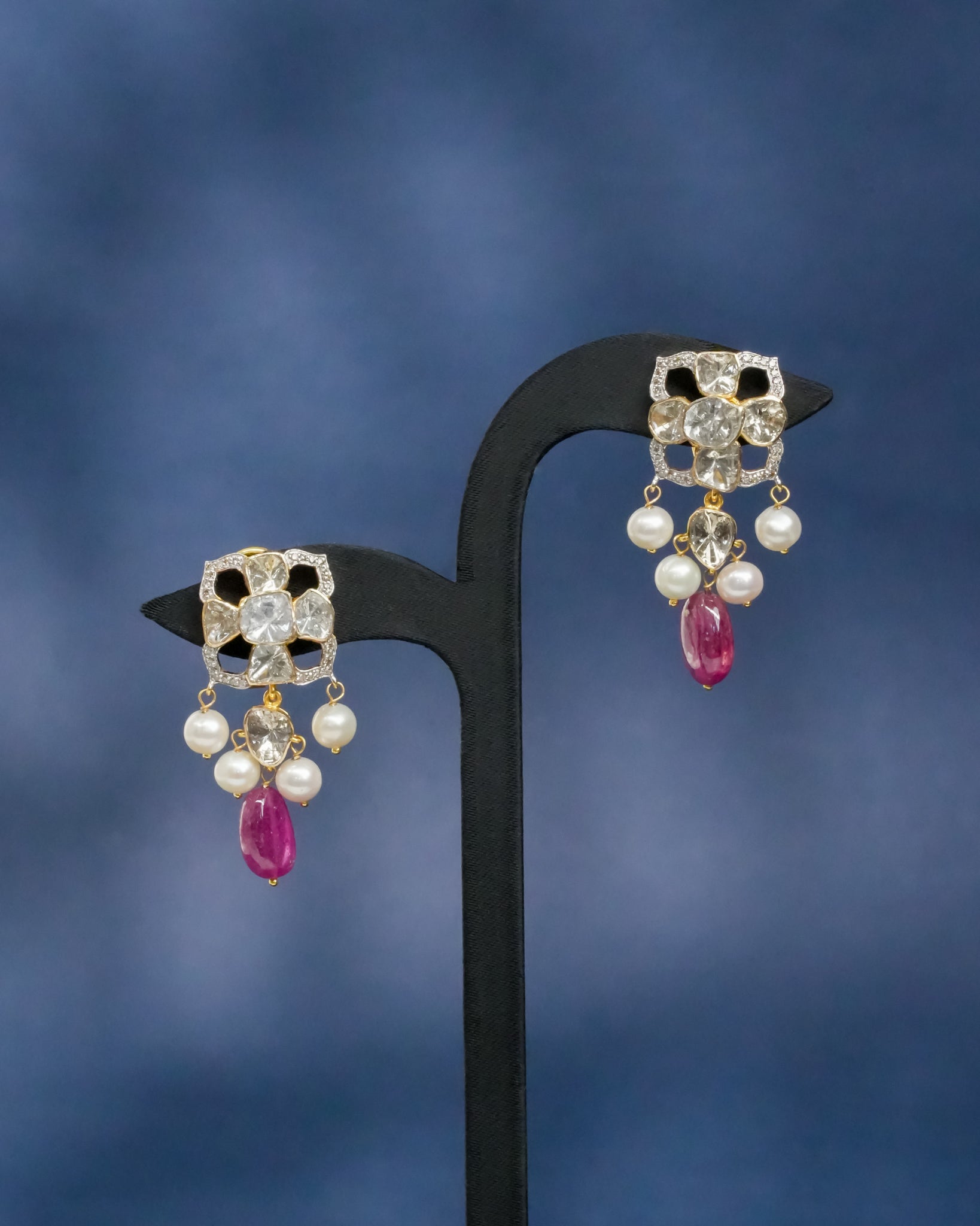 Vezira Polki And Diamond Long Earrings