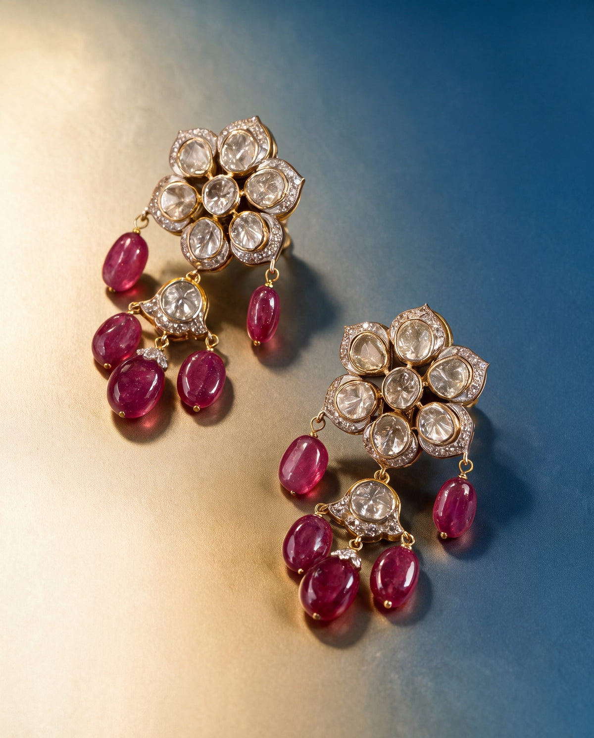 Aashrita Polki And Diamond Long Earrings