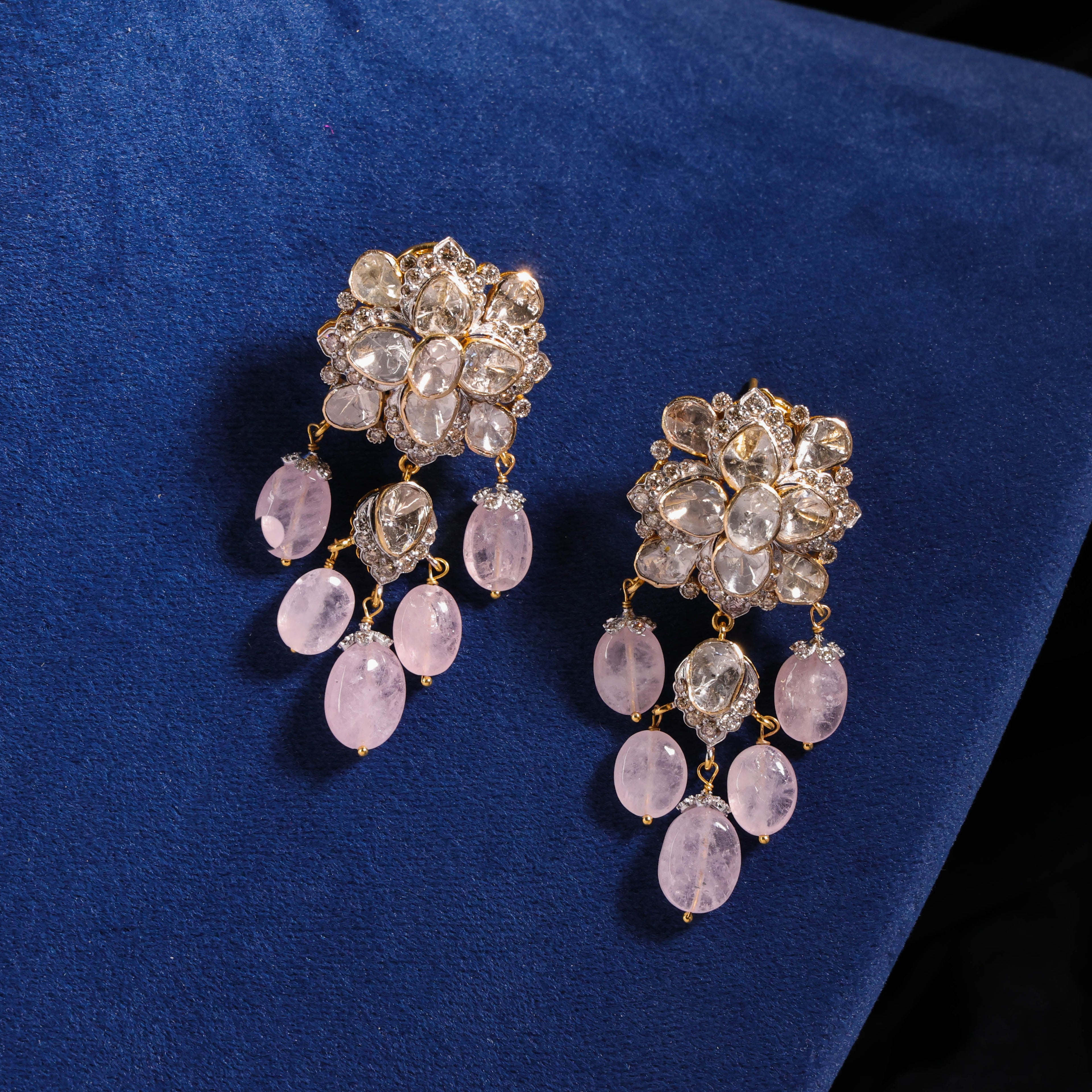 Jiyanshi Polki And Diamond Long Earrings