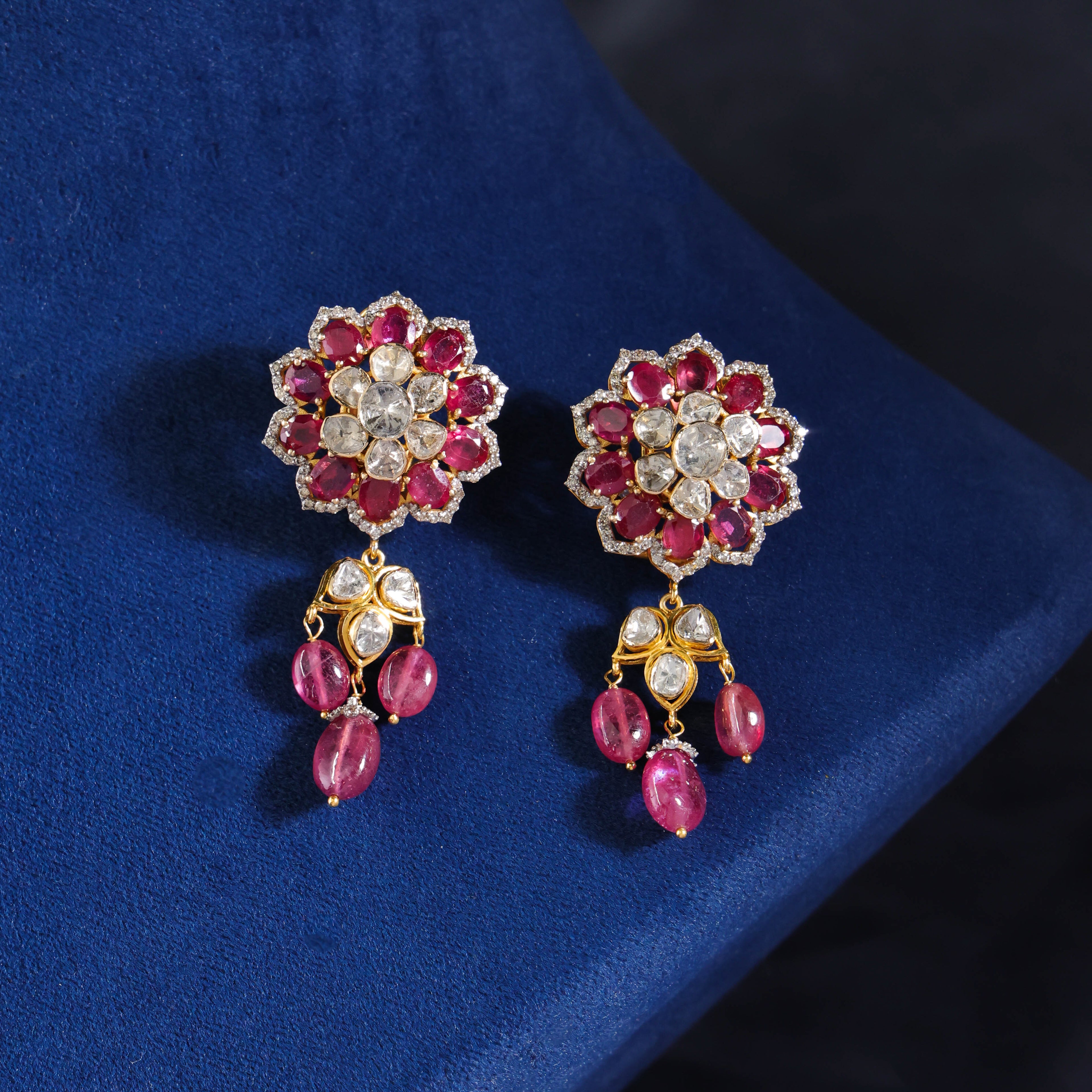 Amayra Polki And Diamond Long Earrings