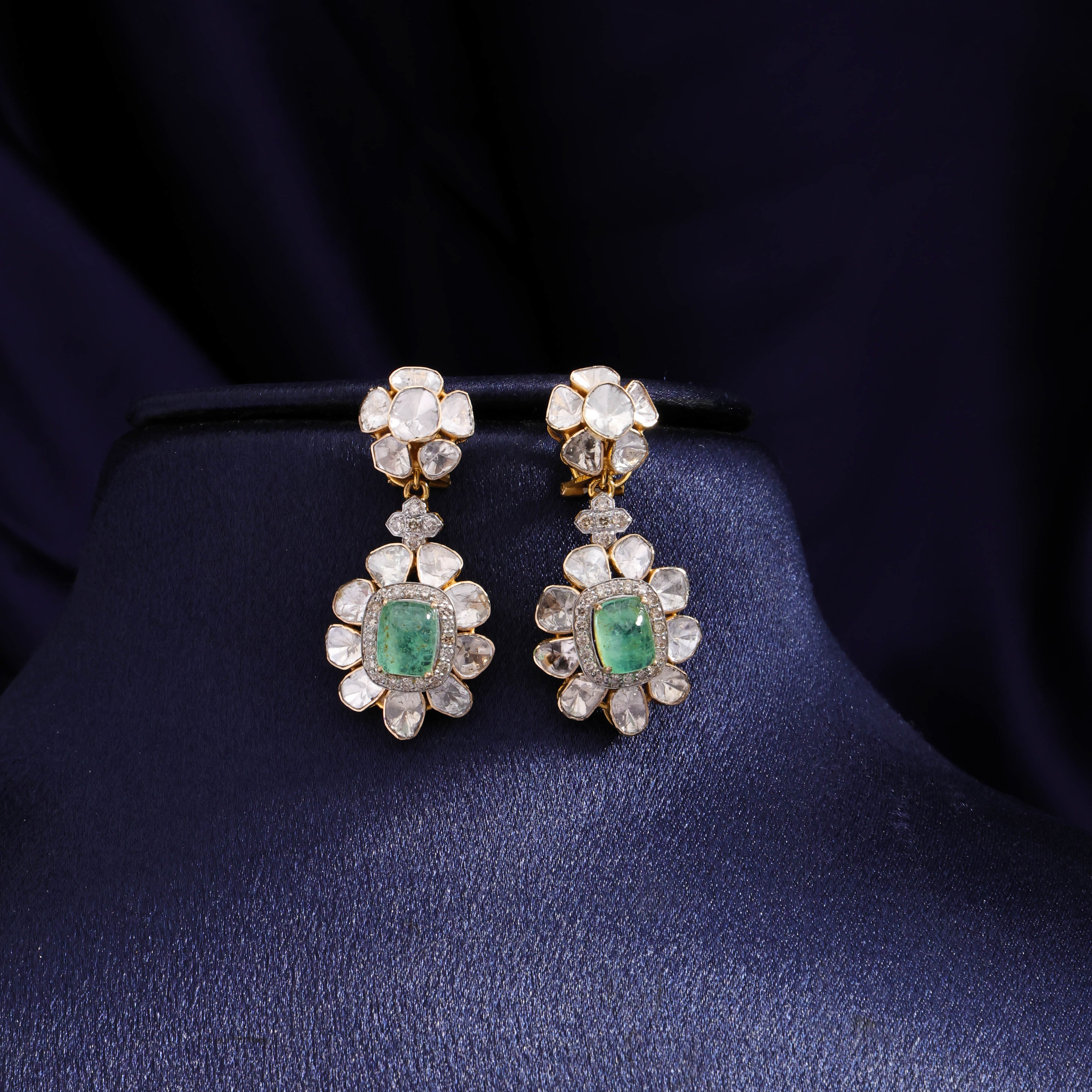Fiya Polki And Diamond Long Earrings
