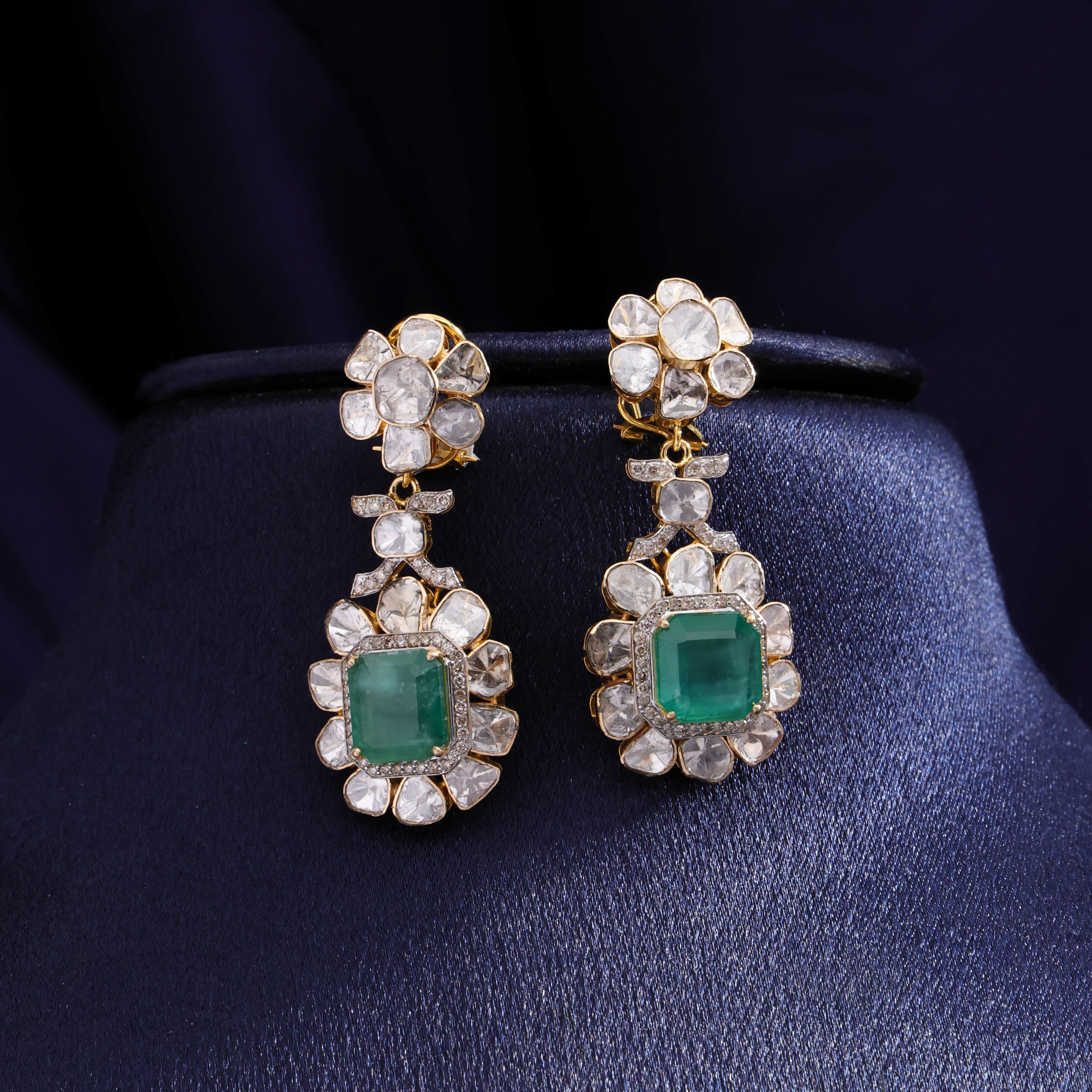 Naelia Polki And Diamond Long Earrings