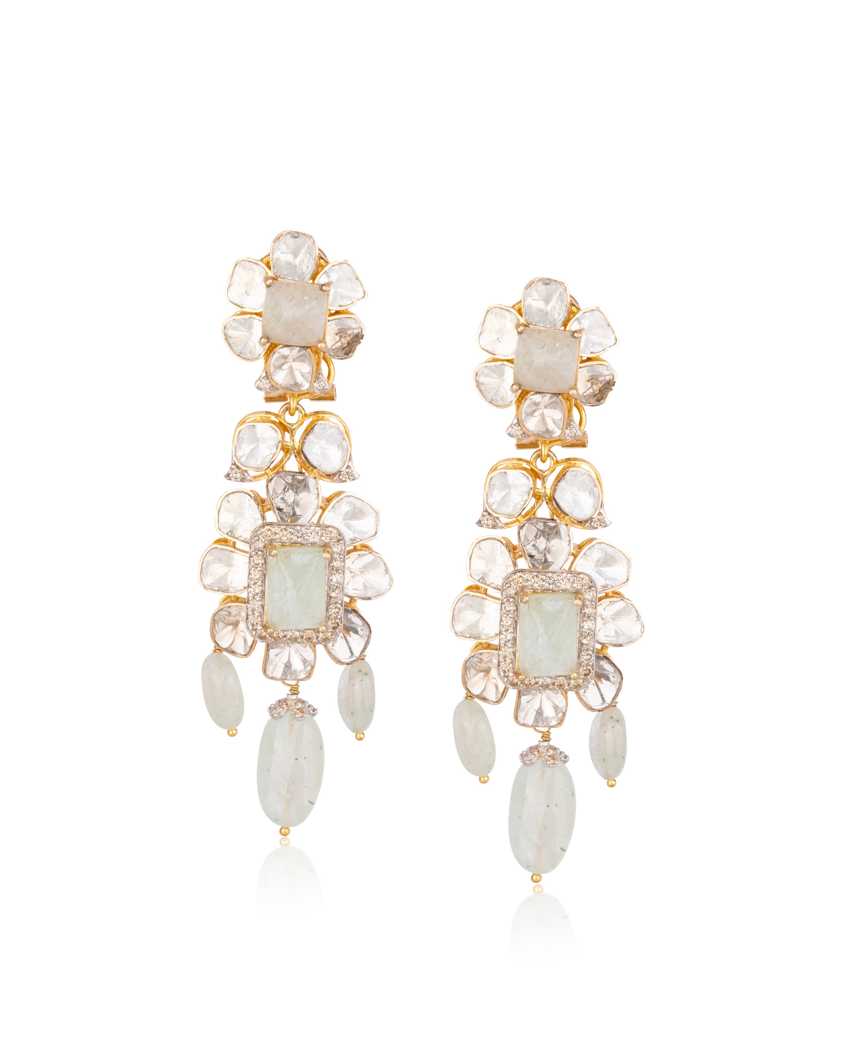 Parnita Polki And Diamond Long Earrings