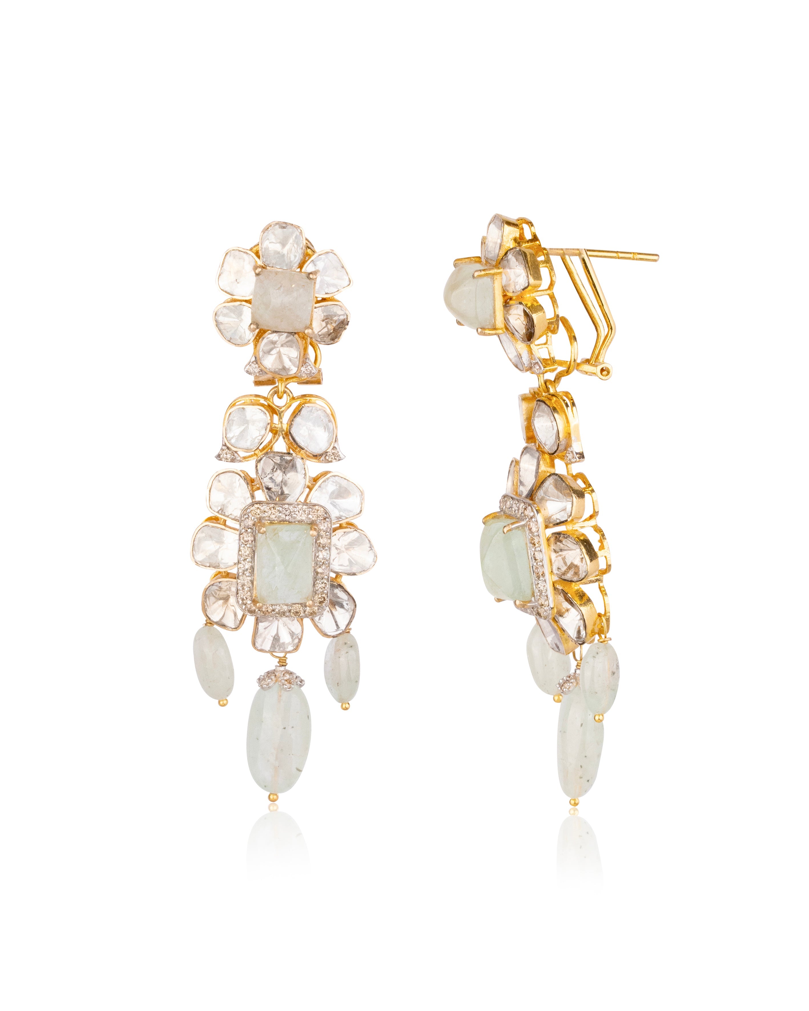 Parnita Polki And Diamond Long Earrings
