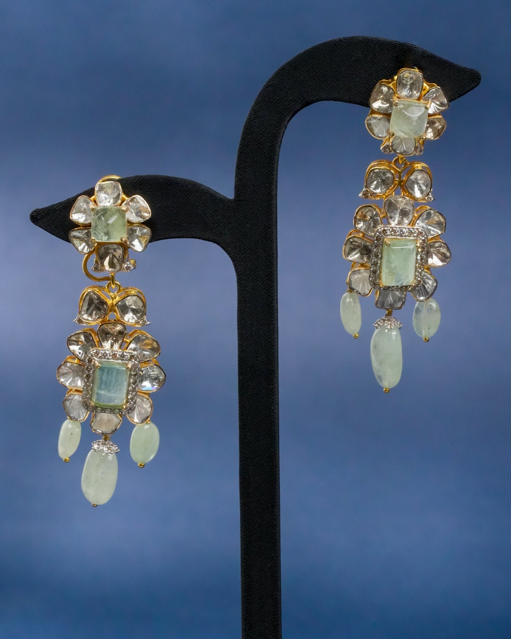 Mabel Polki And Diamond Long Earrings