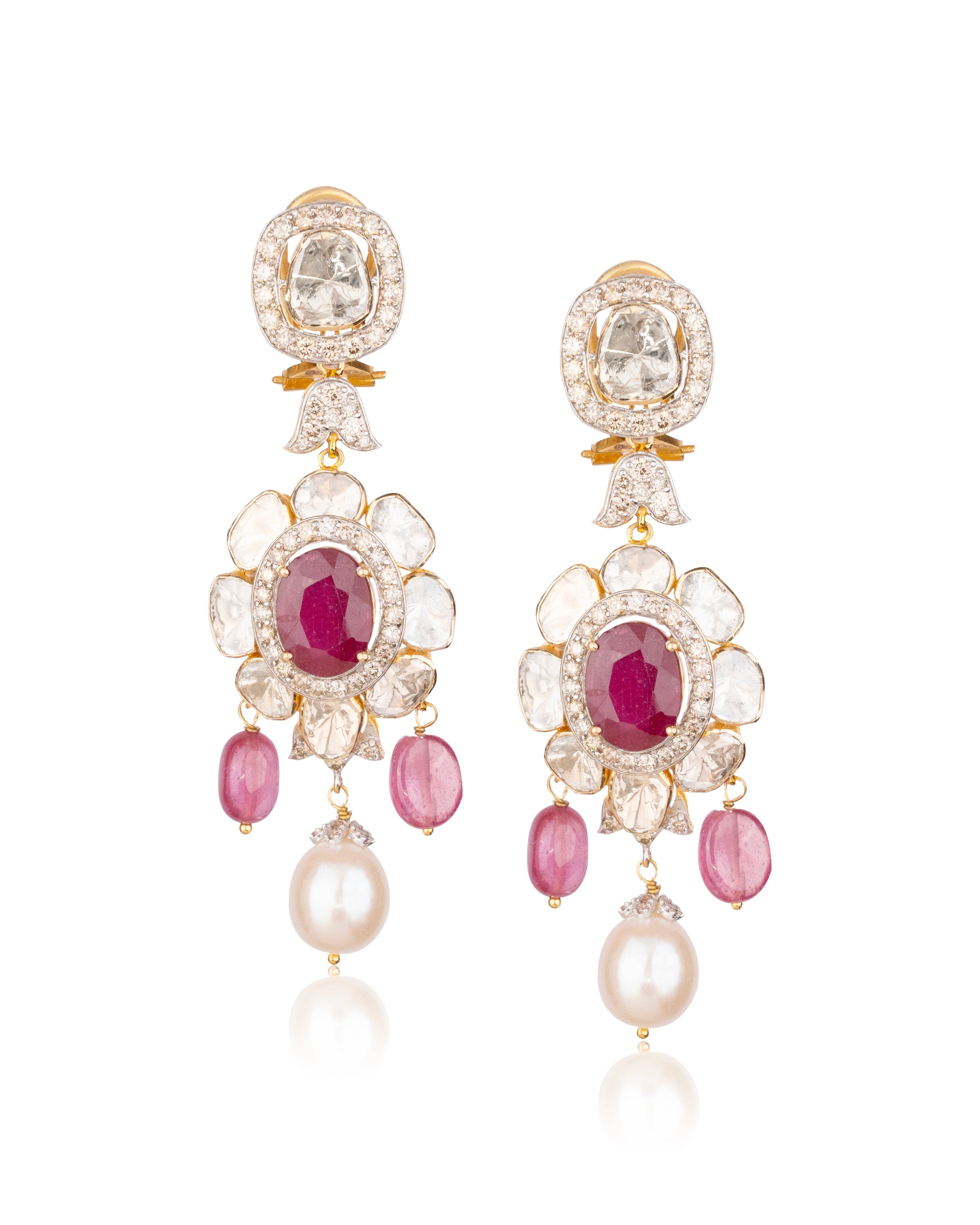 Namira Polki And Diamond Long Earrings