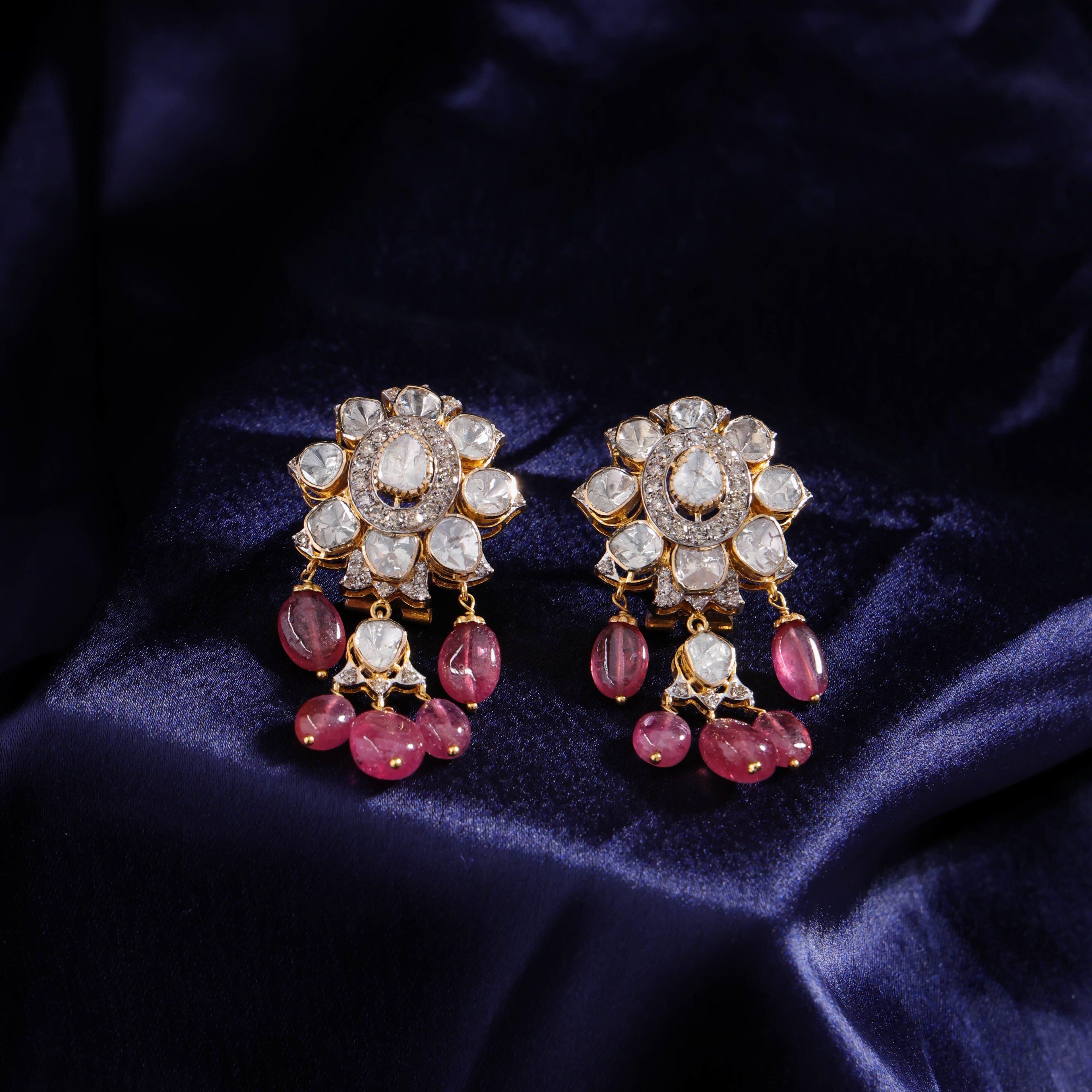 Vesper Polki And Diamond Long Earrings