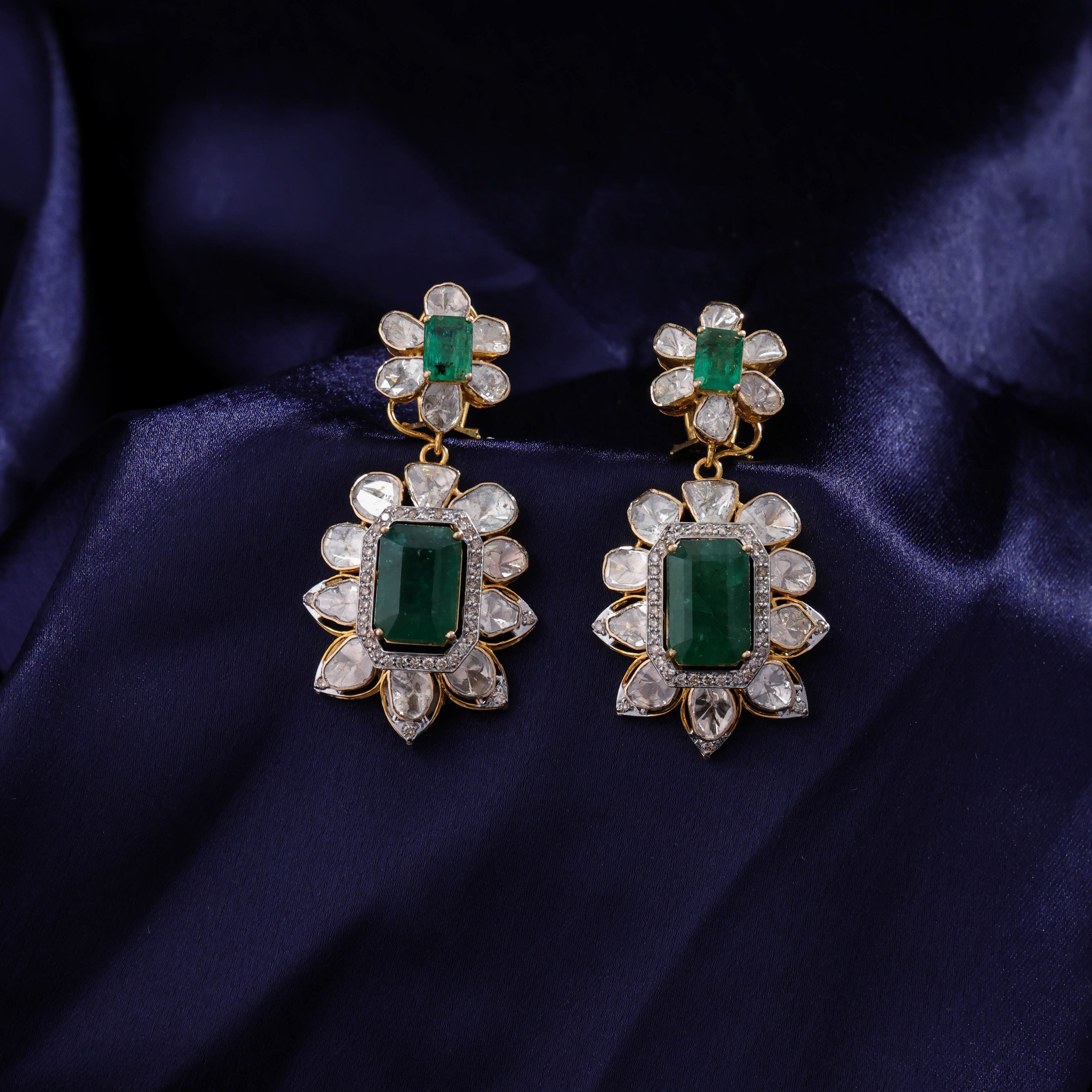 Formee Polki And Diamond Long Earrings