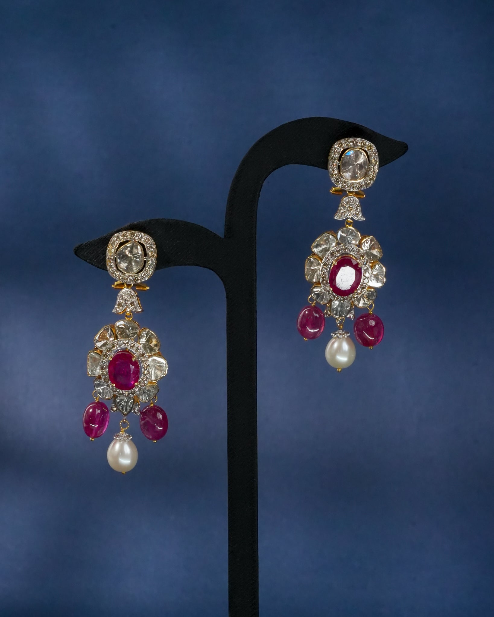 Alivia Polki And Diamond Long Earrings