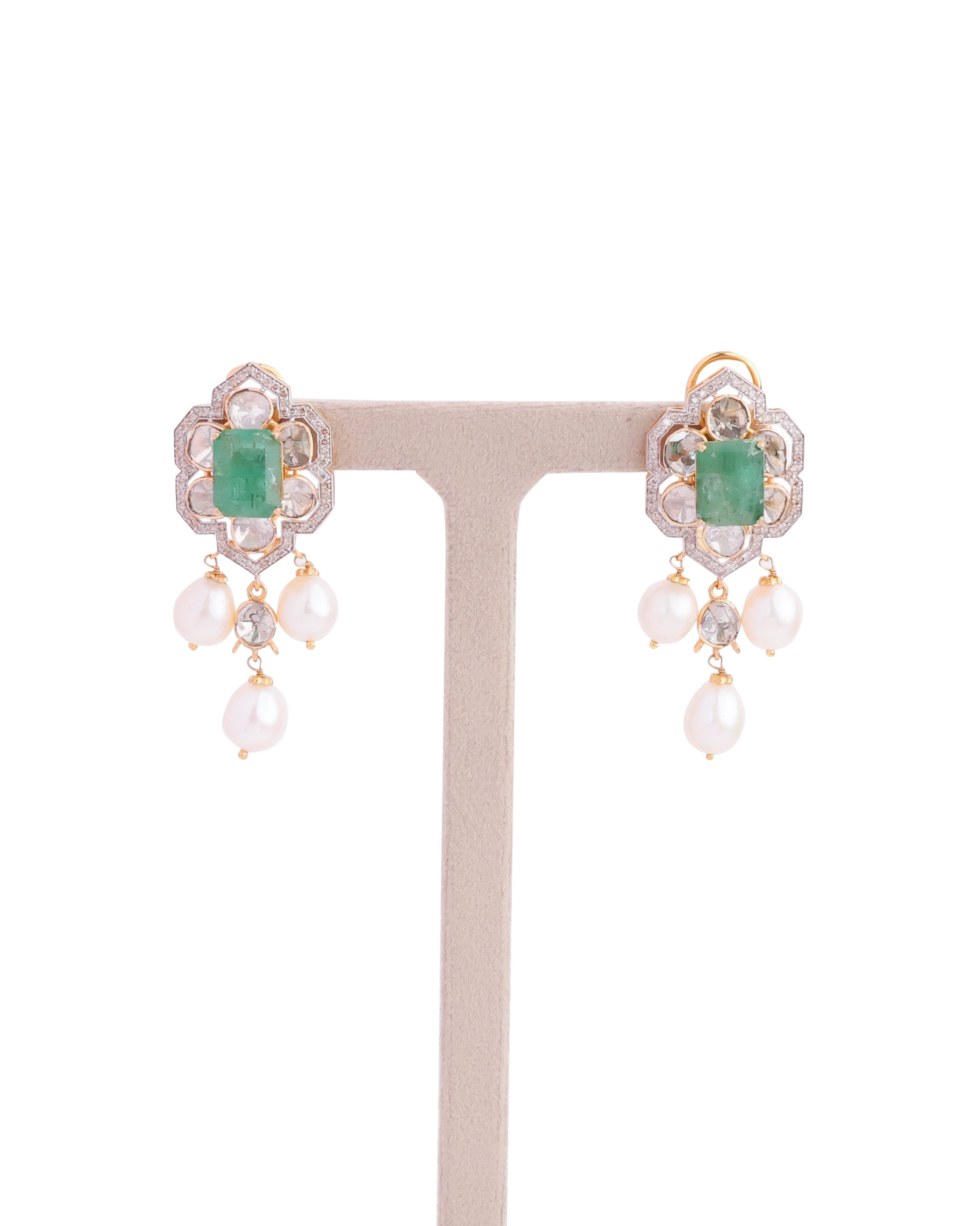 Aaksha Polki And Diamond Long Earrings