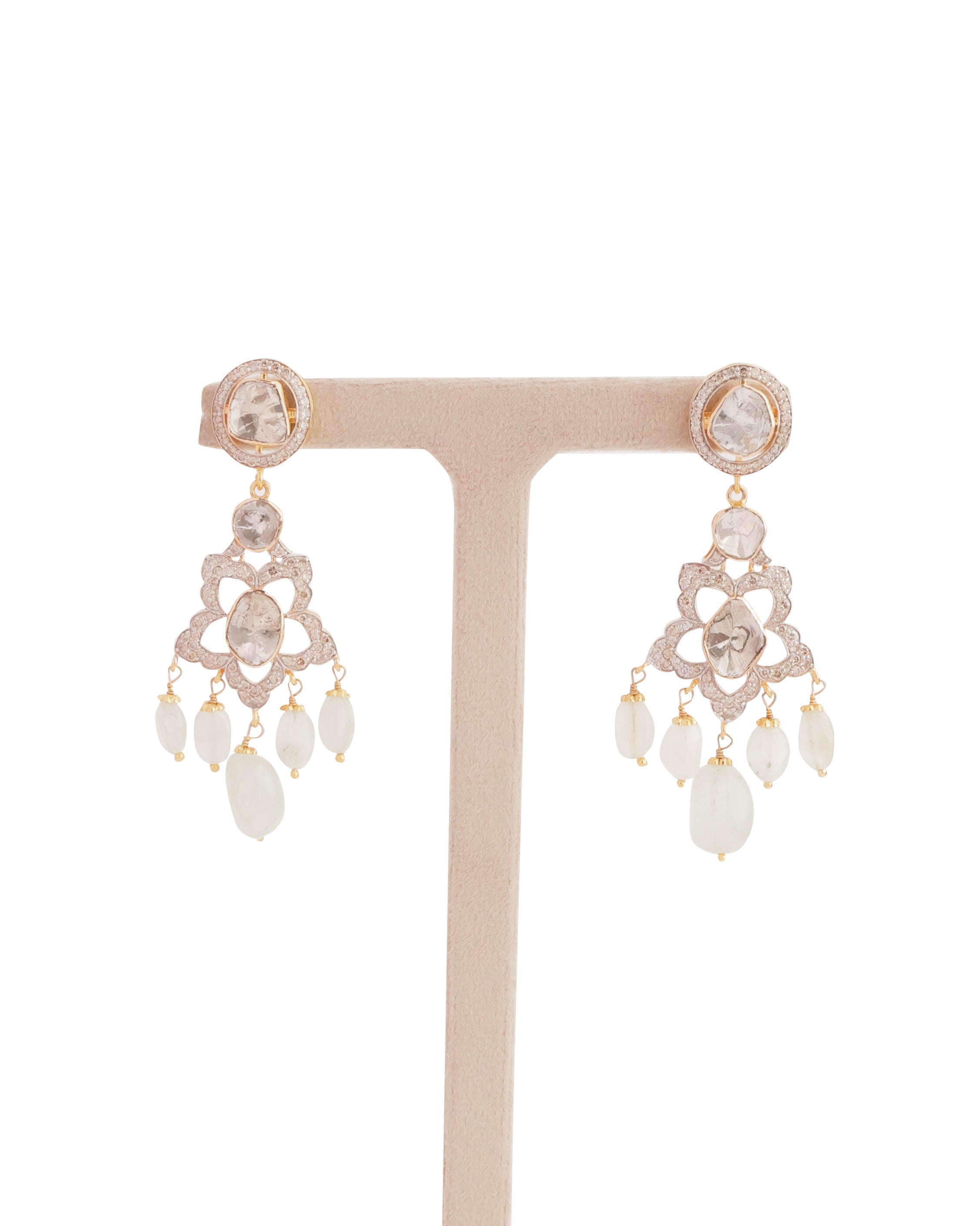Aataksha Polki And Diamond Long Earrings