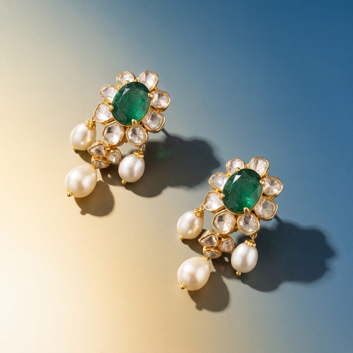 Shilpa Polki Long Earrings