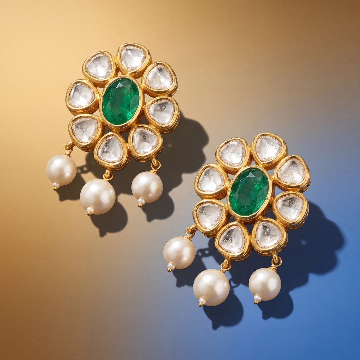 Shilpa Polki Long Earrings