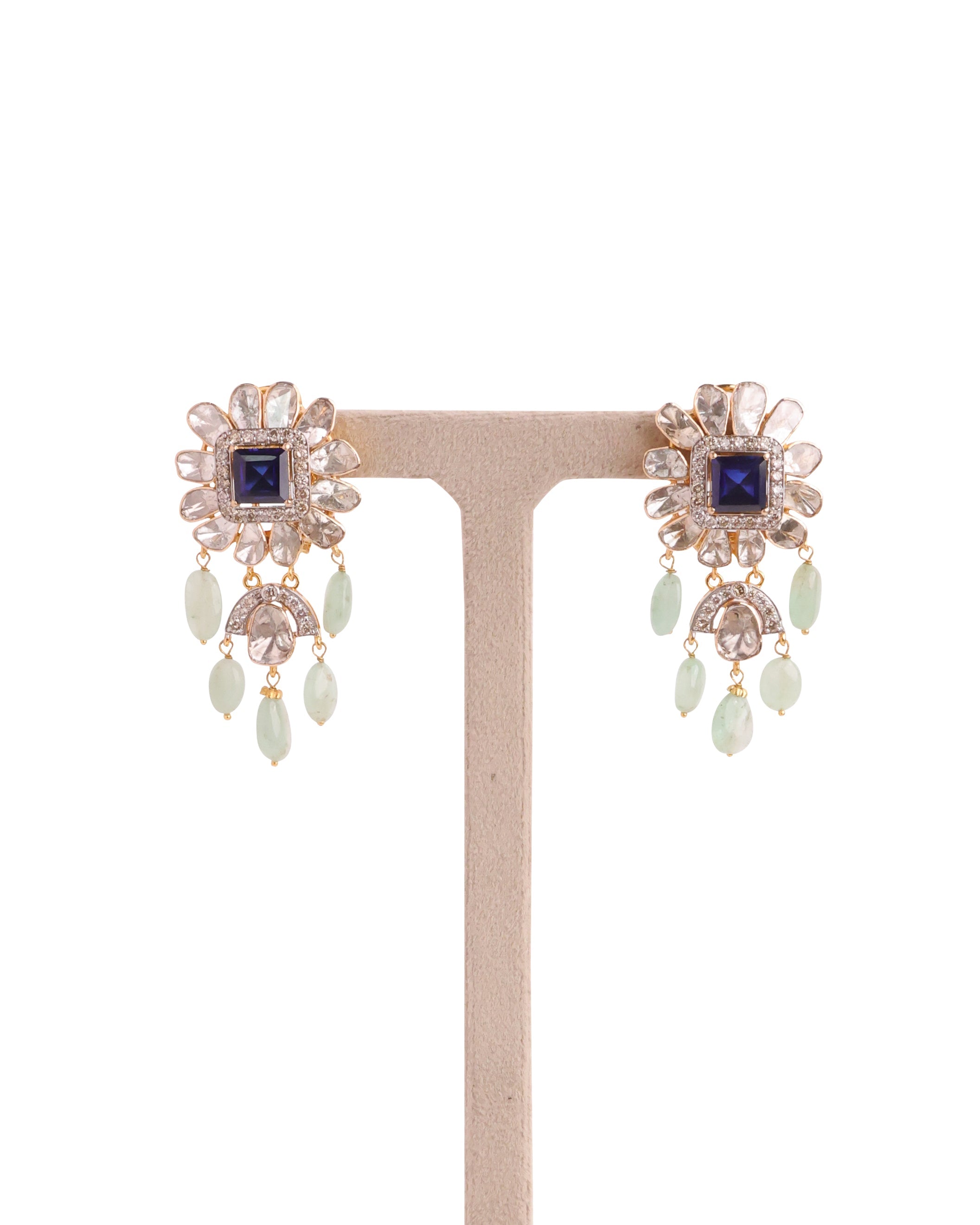 Aabinta Polki And Diamond Long Earrings