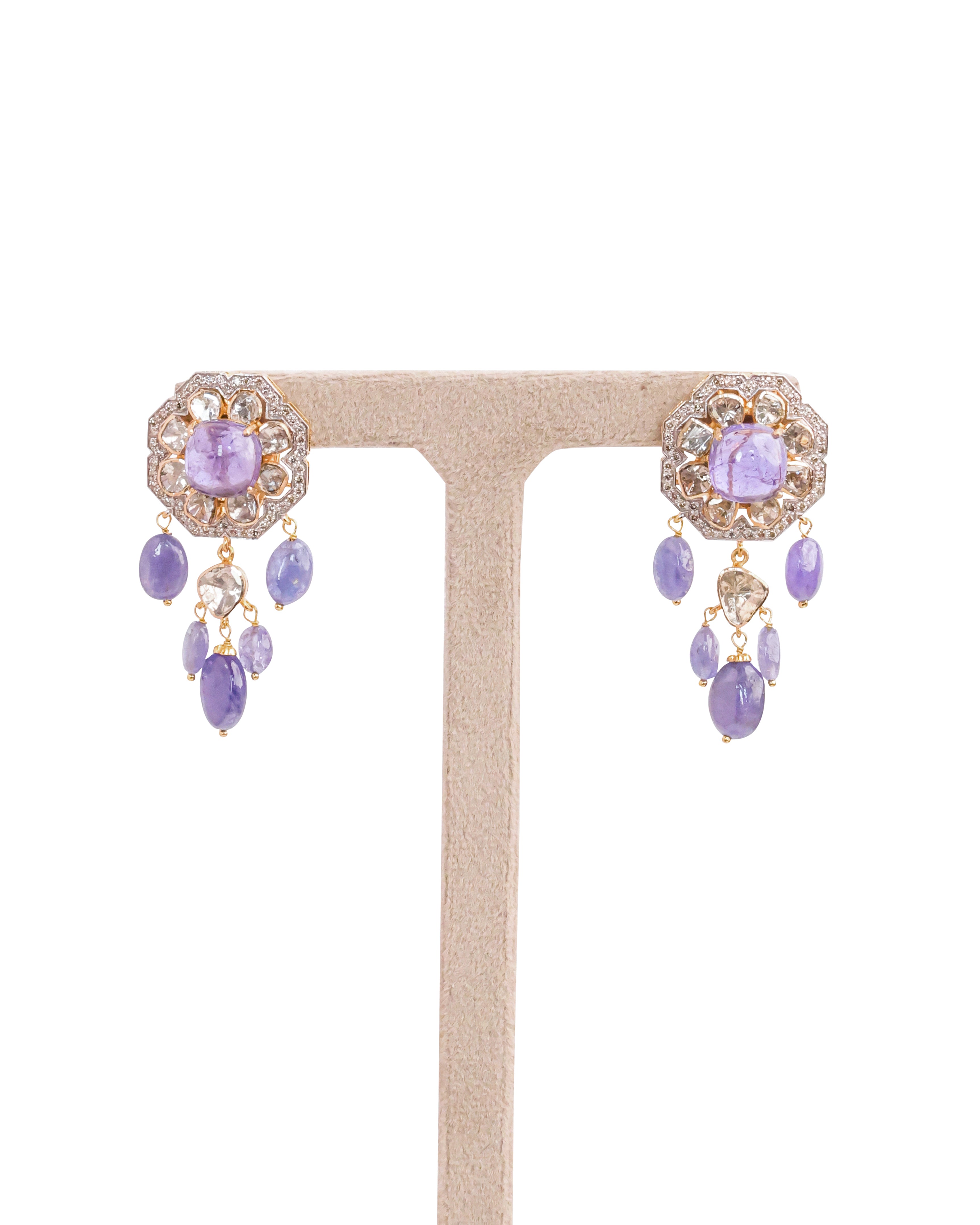 Mahima Polki And Diamond Long Earrings