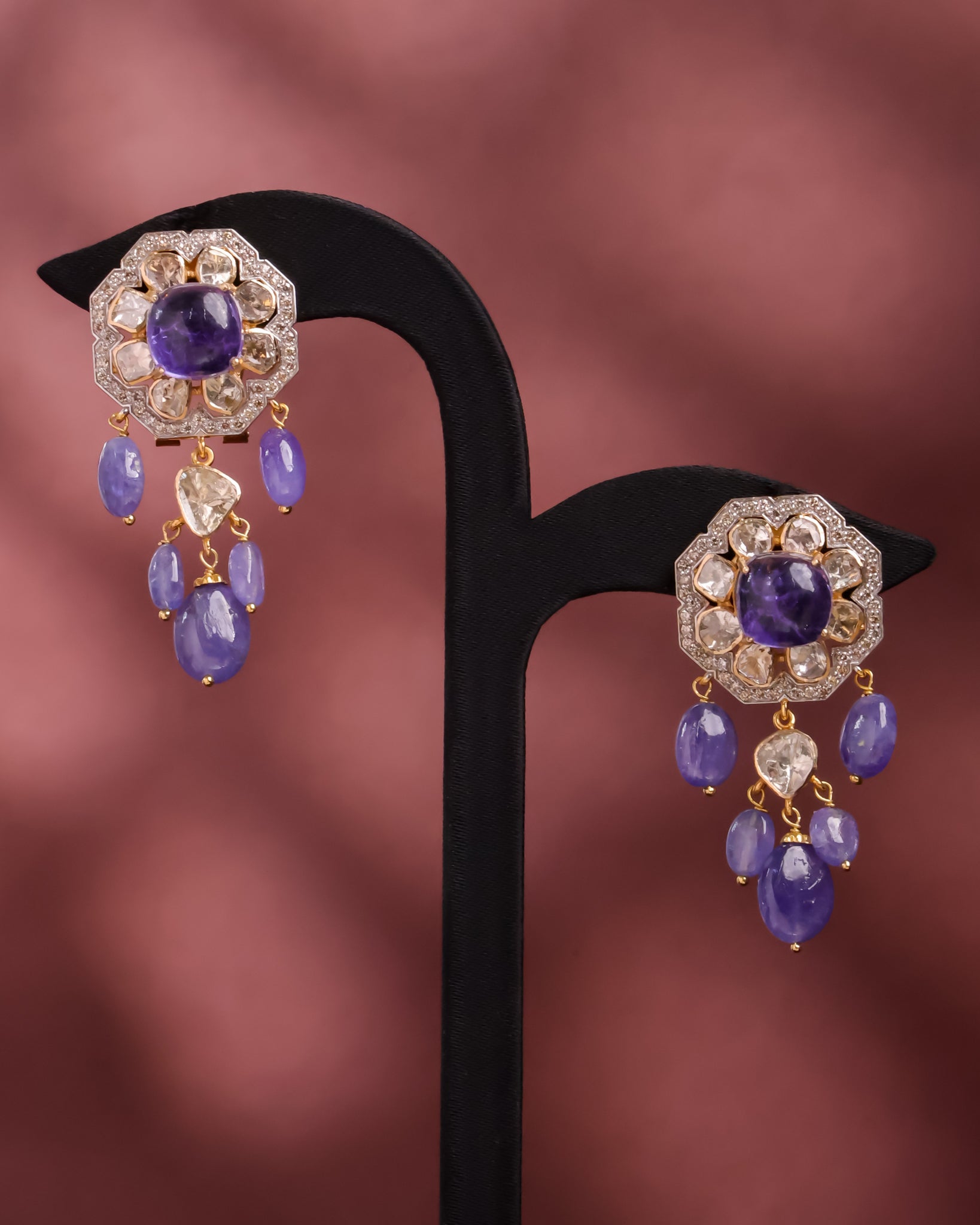 Abigail Polki And Diamond Long Earrings