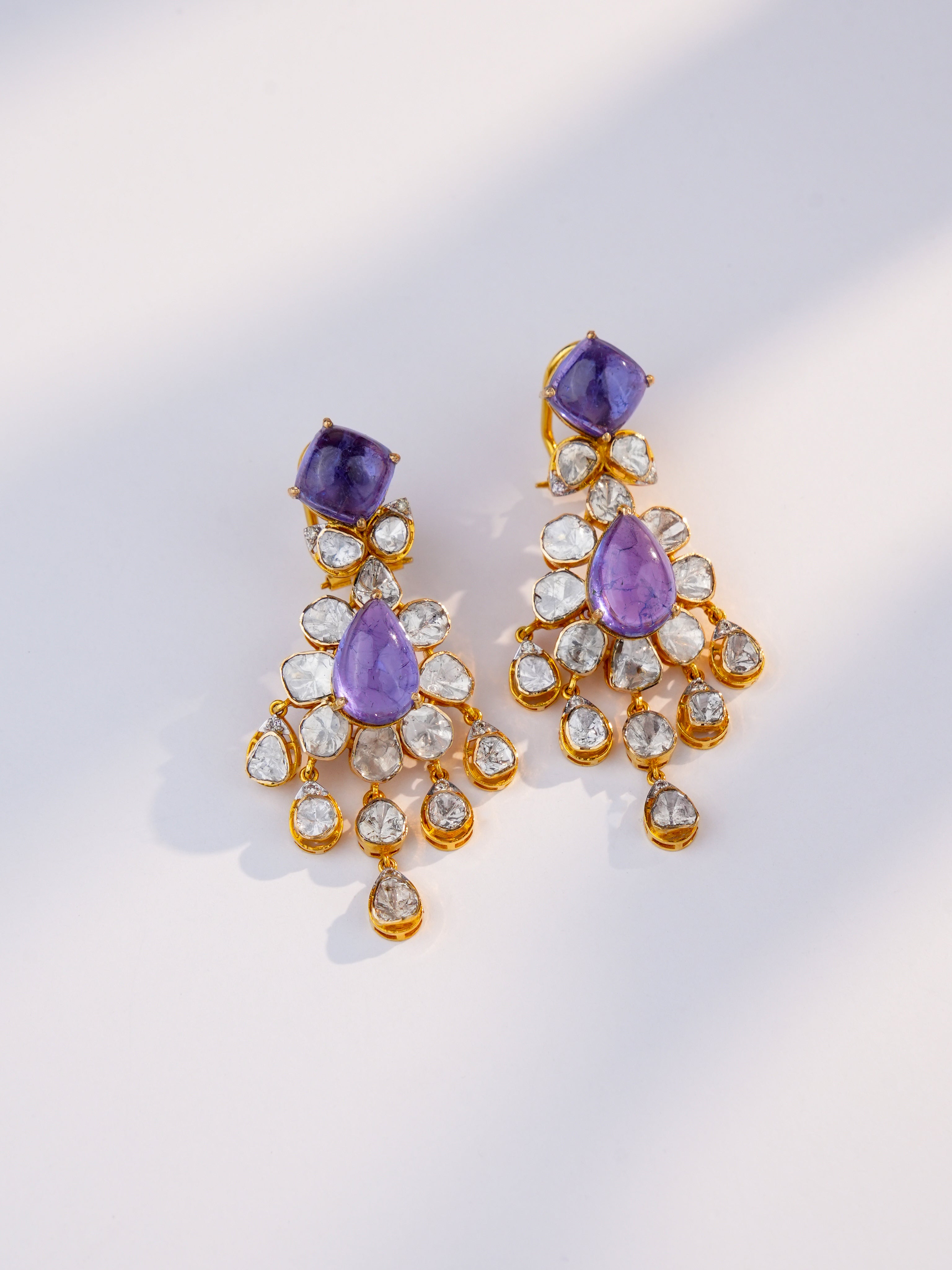Quelana Polki And Diamond Long Earrings