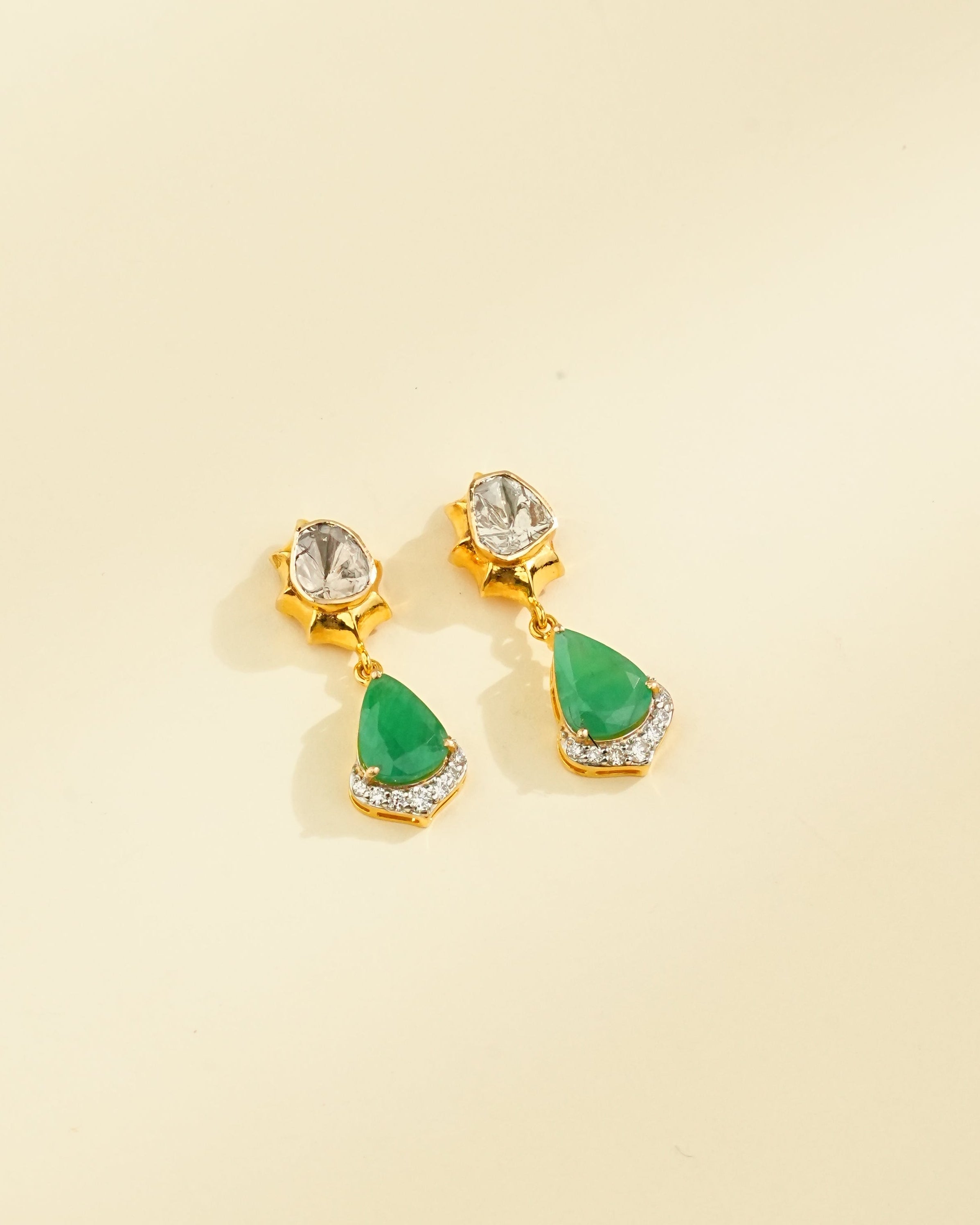 Minakshi Polki And Diamond Long Earrings