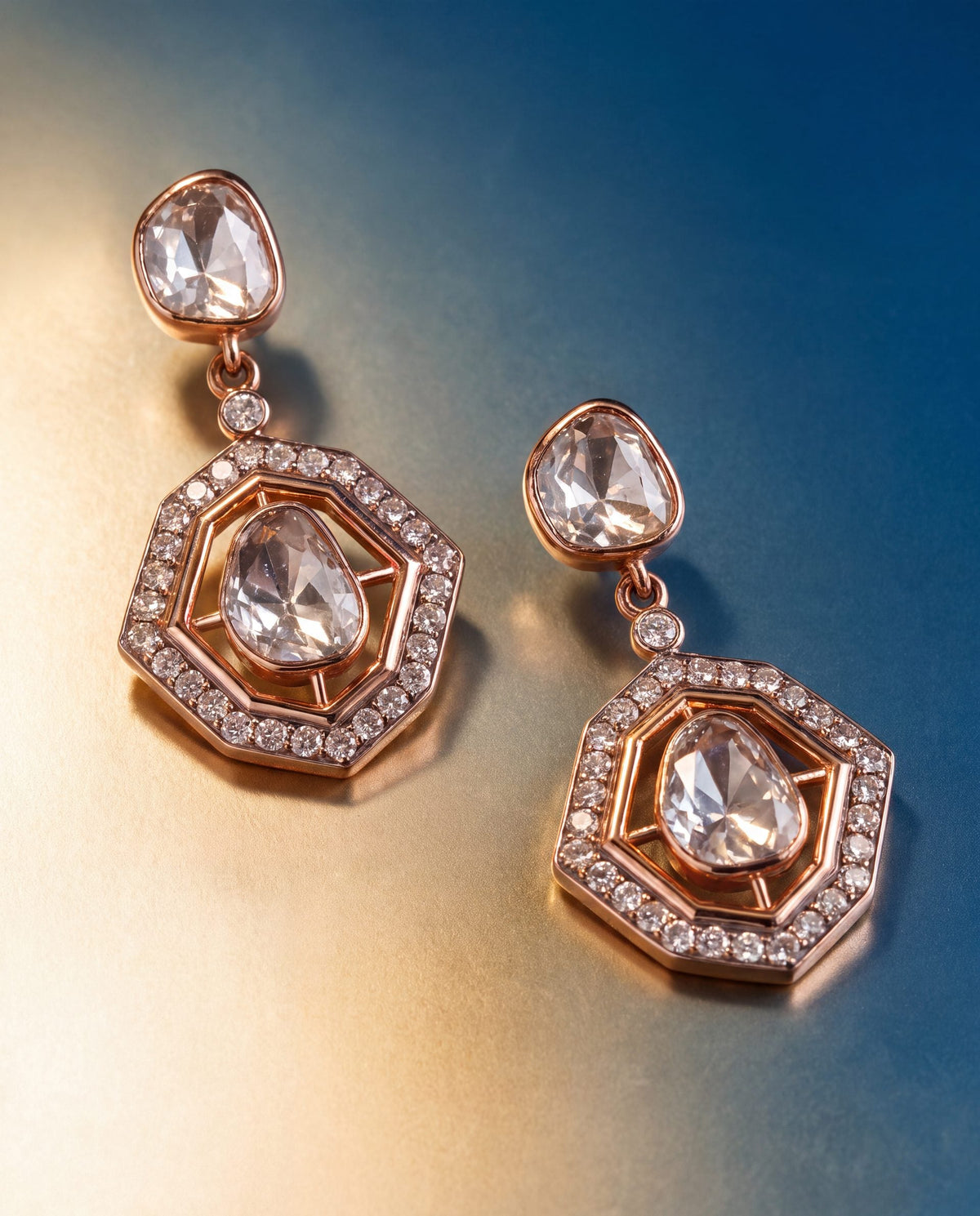 Unnati Polki And Diamond Long Earrings