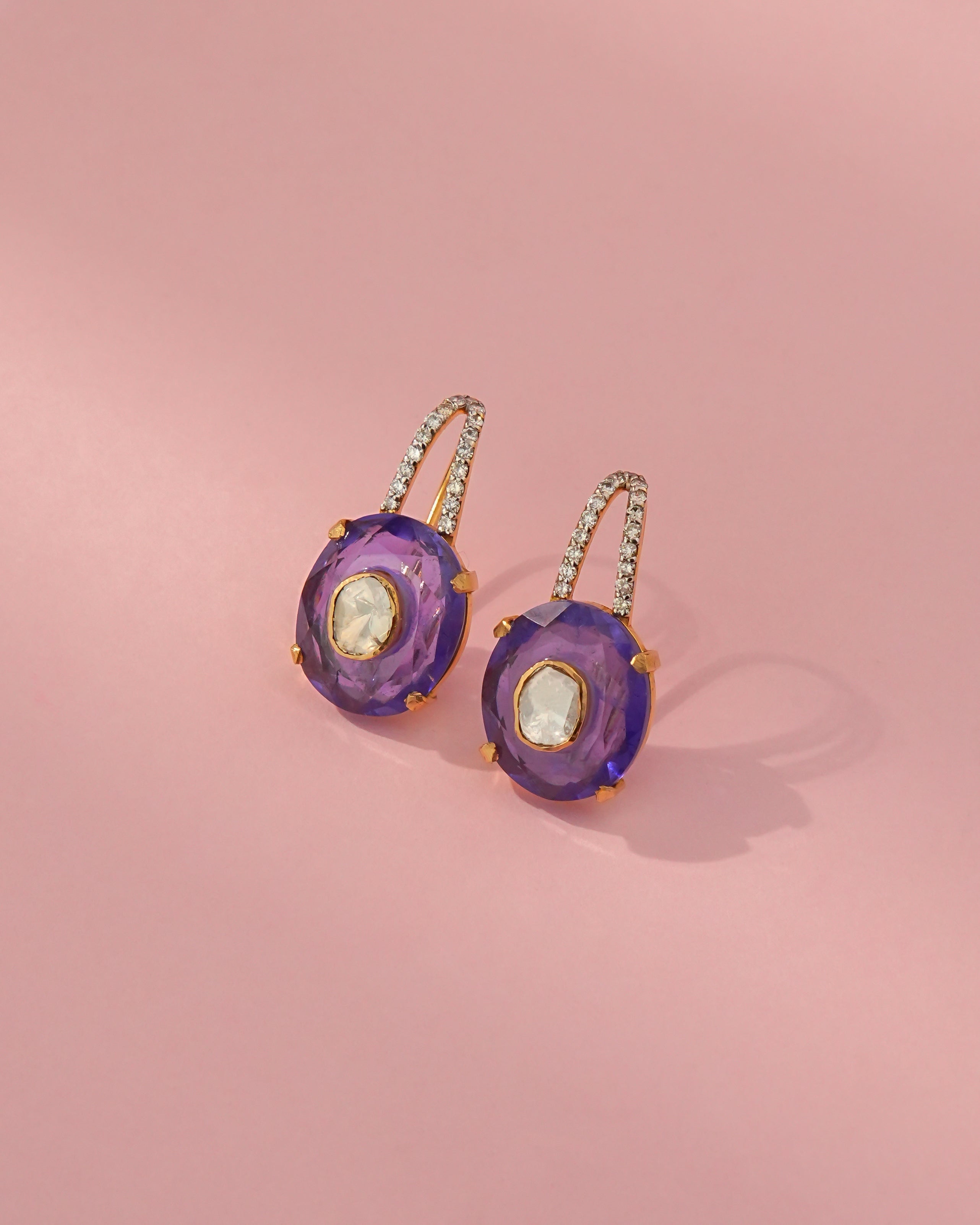 Kavisha Polki And Diamond Hoops