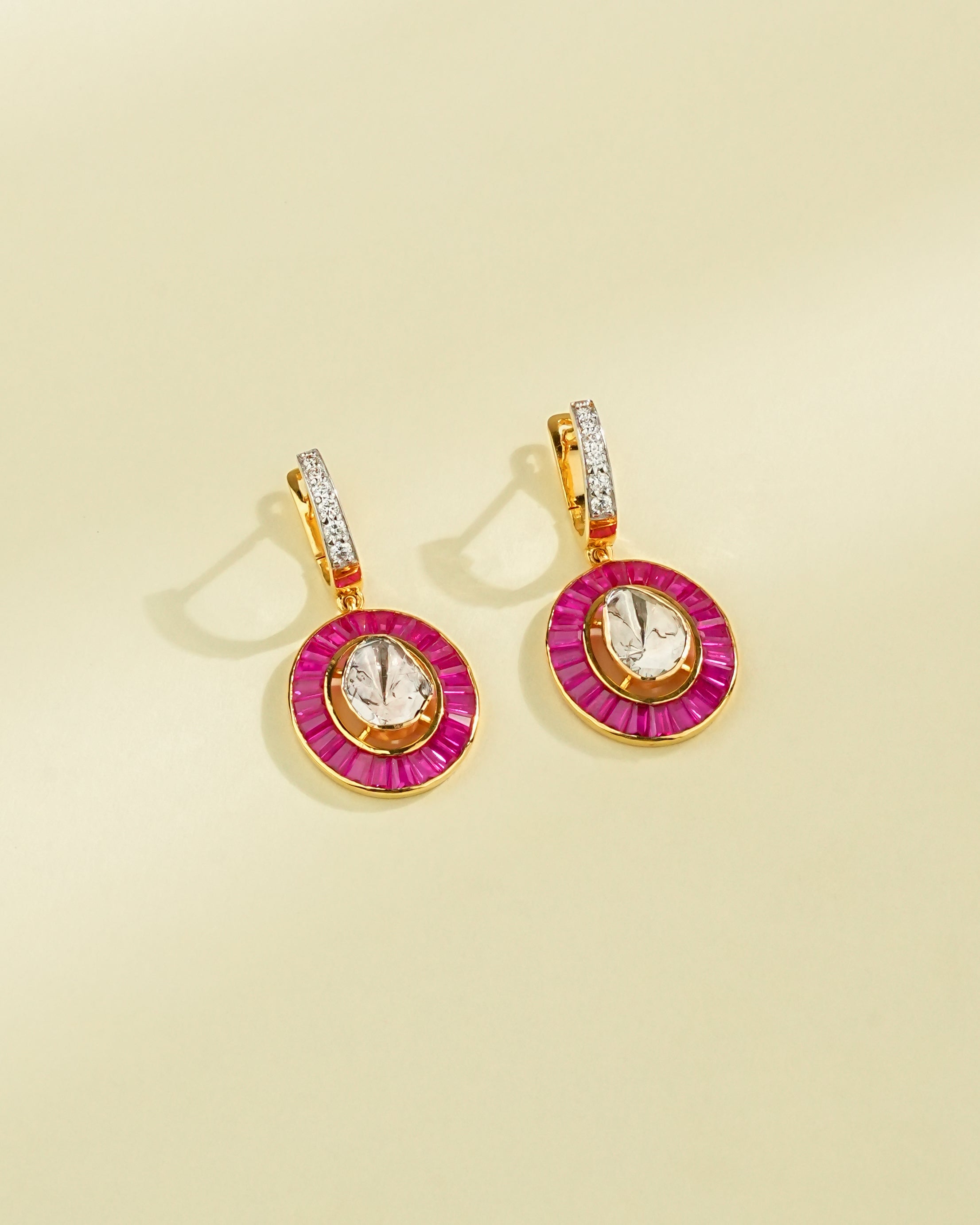 Minal Polki And Diamond Hoops