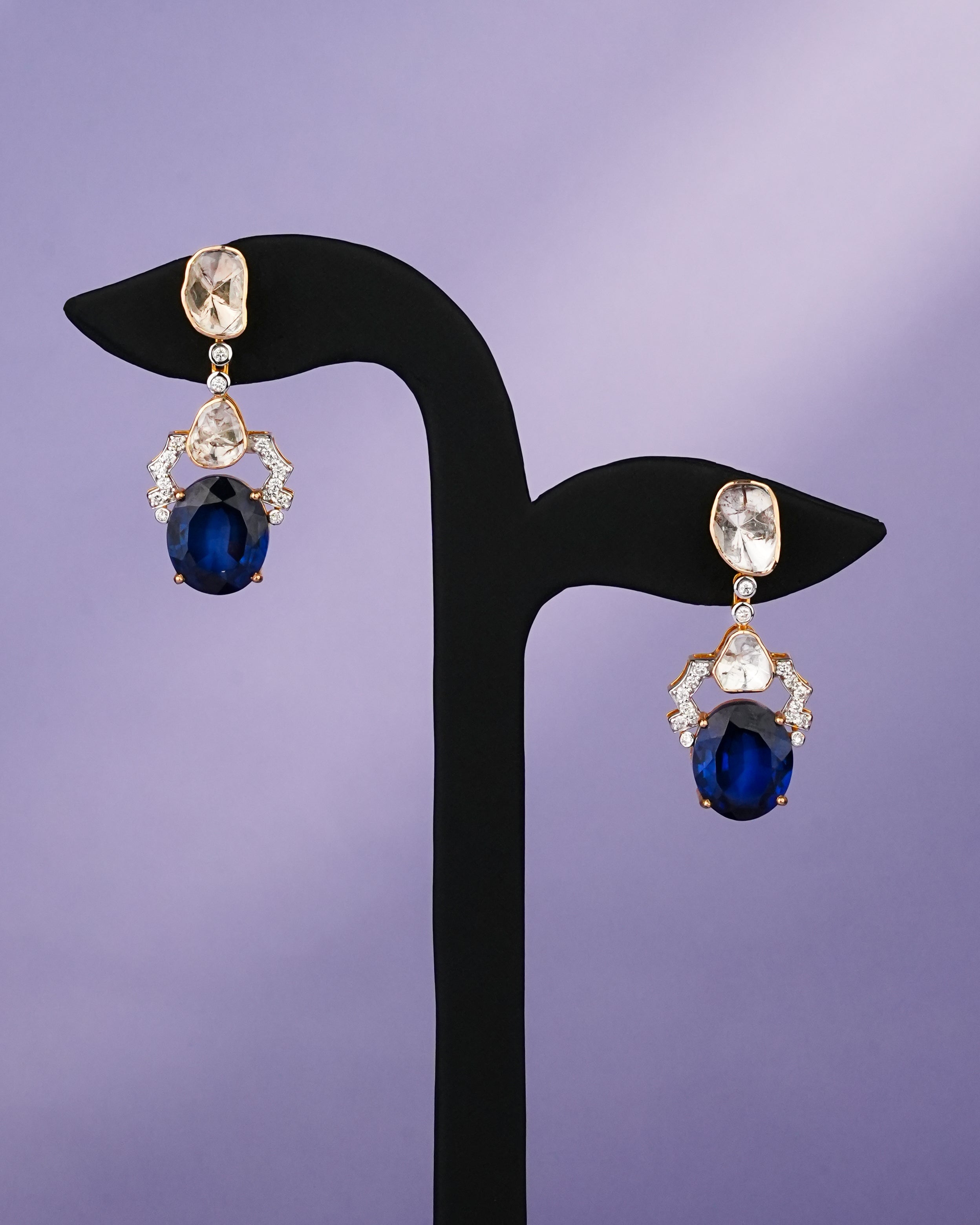 Tisya Polki And Diamond Long Earrings