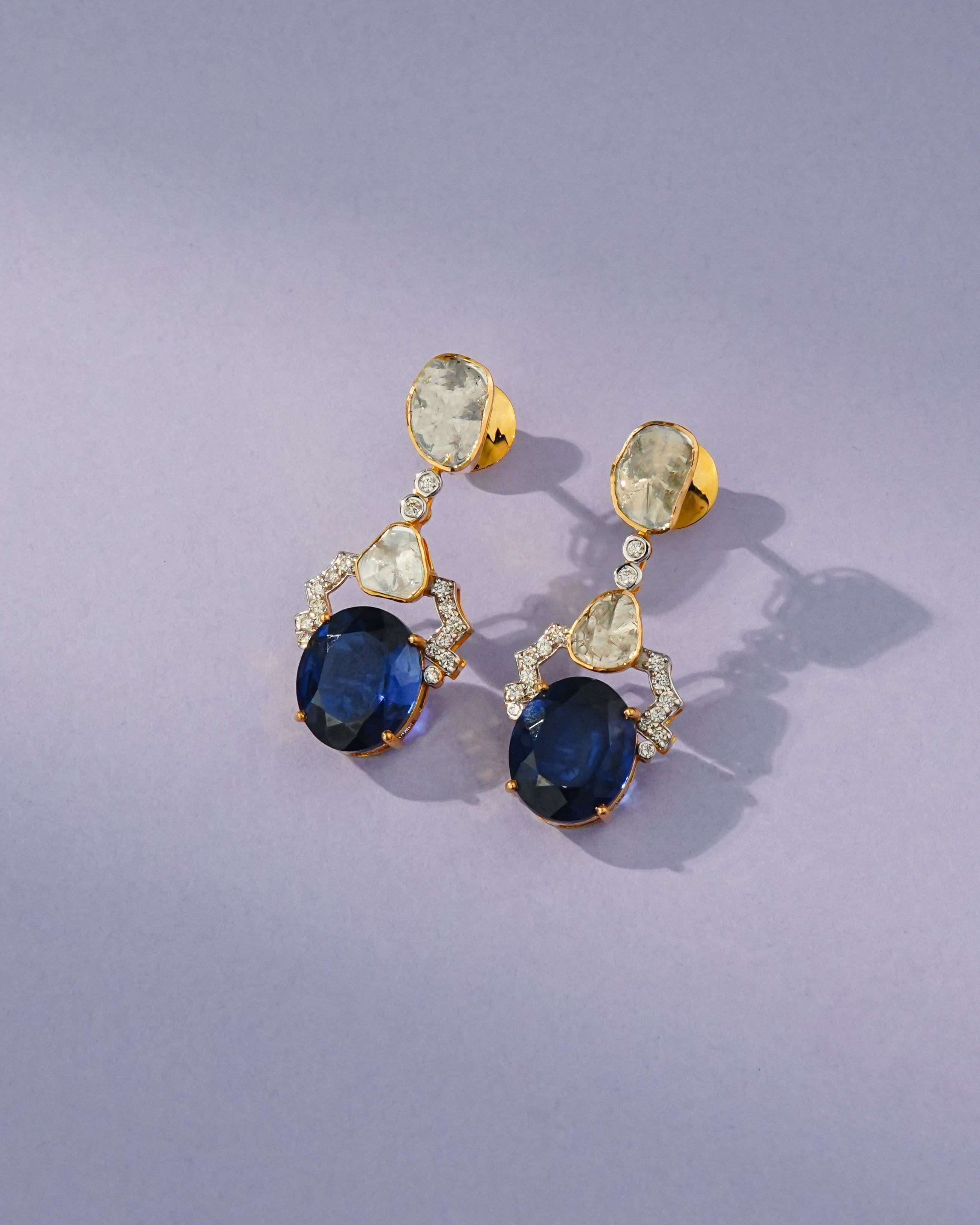 Tisya Polki And Diamond Long Earrings