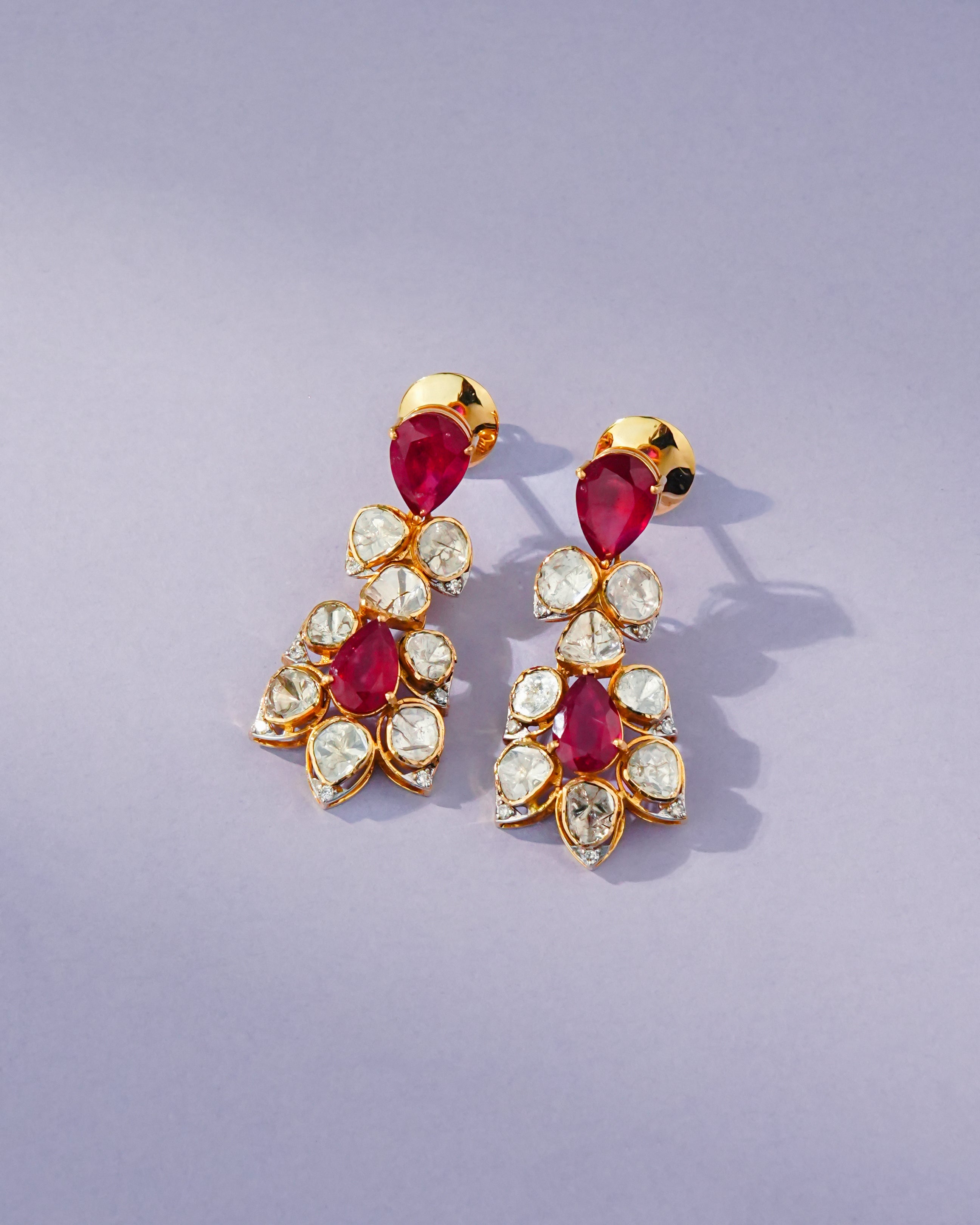 Nova Polki And Diamond Long Earrings