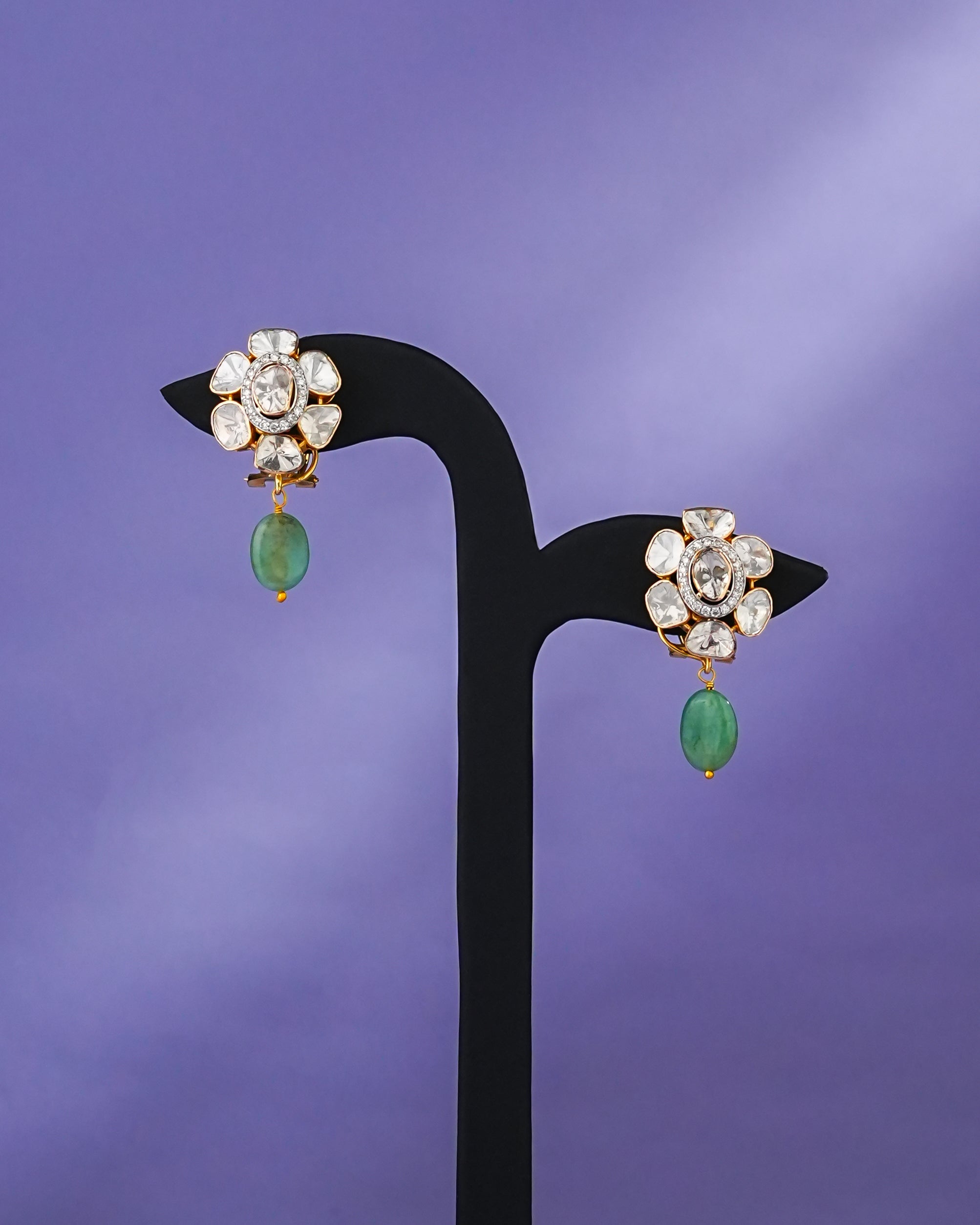 Jahnavi Polki And Diamond Tops