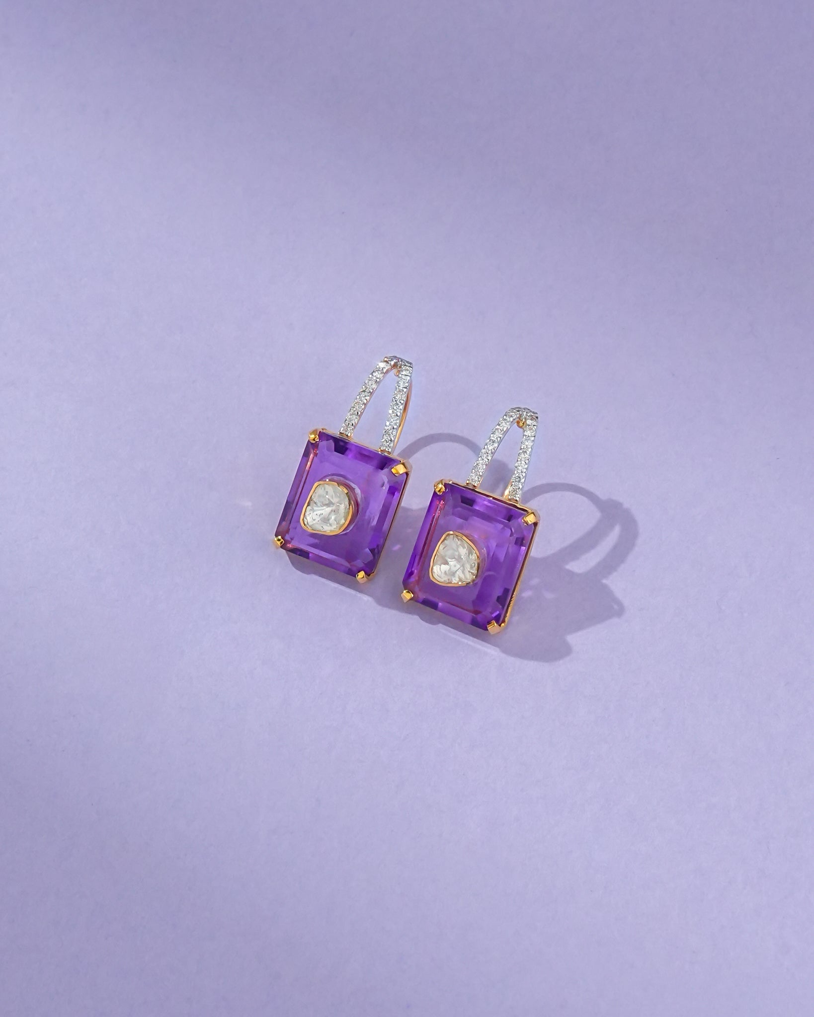 Misha Polki And Diamond Hoops