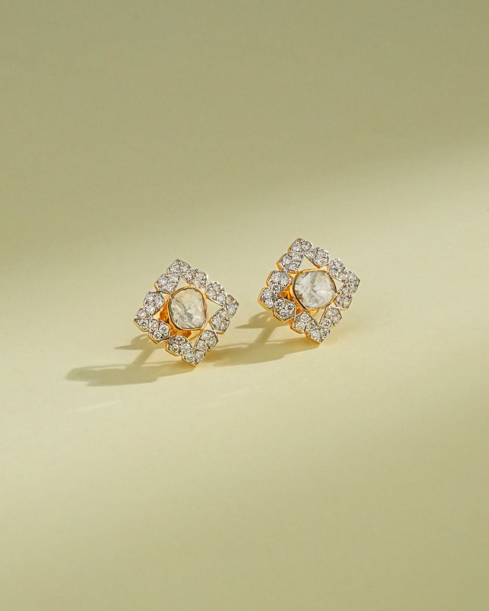 Amelia Polki And Diamond Hoops