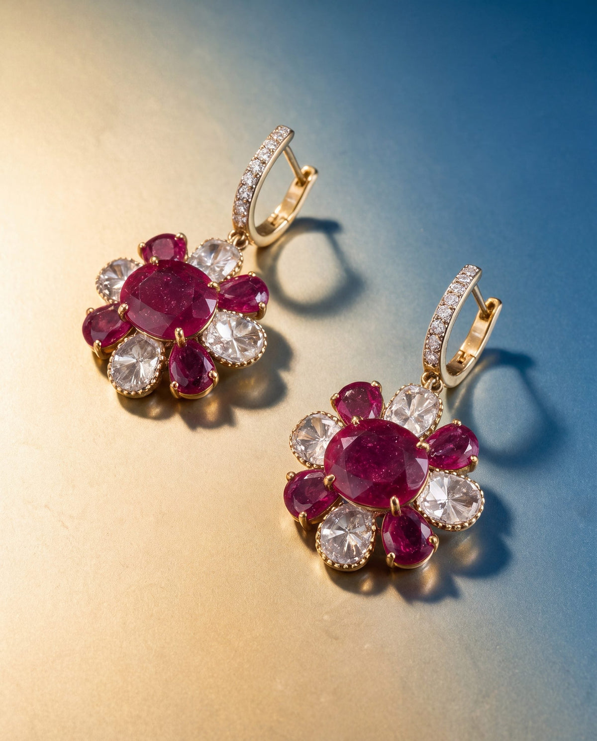 Amita Polki And Diamond Hoops
