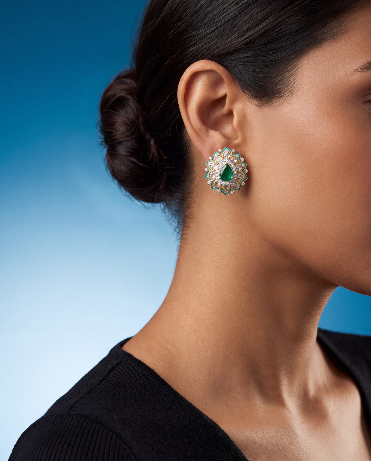 Eisha Polki And Diamond Hoops
