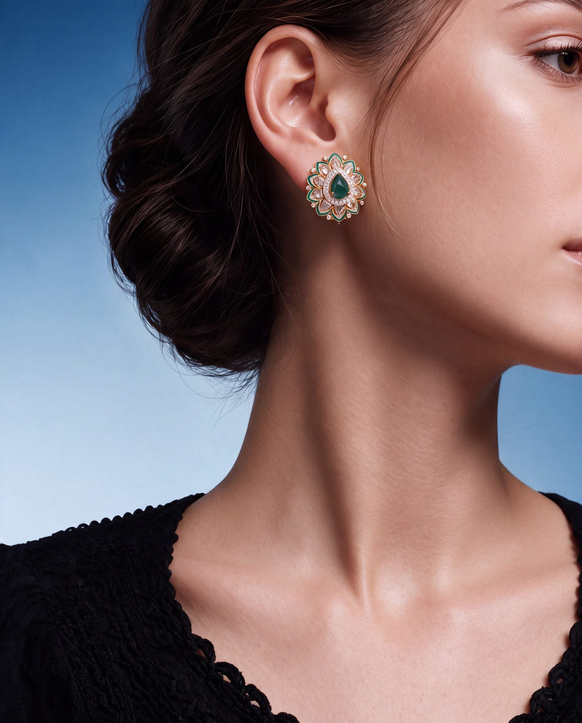 Eisha Polki And Diamond Hoops