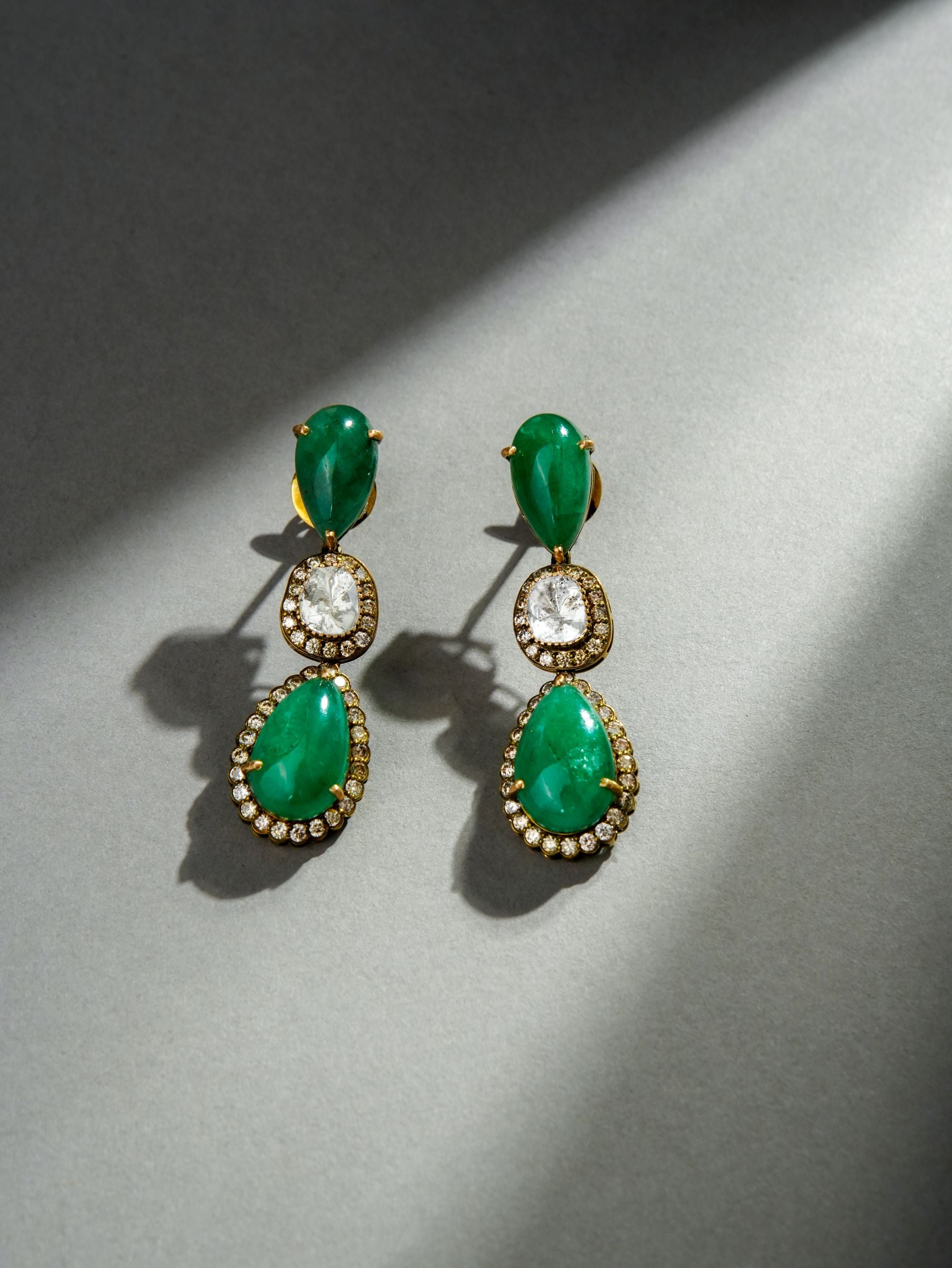 Nuha Polki And Diamond Long Earrings