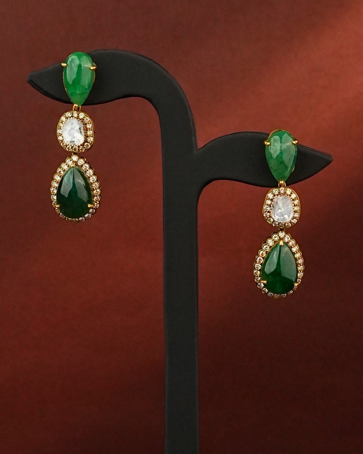 Vedika Polki And Diamond Long Earrings