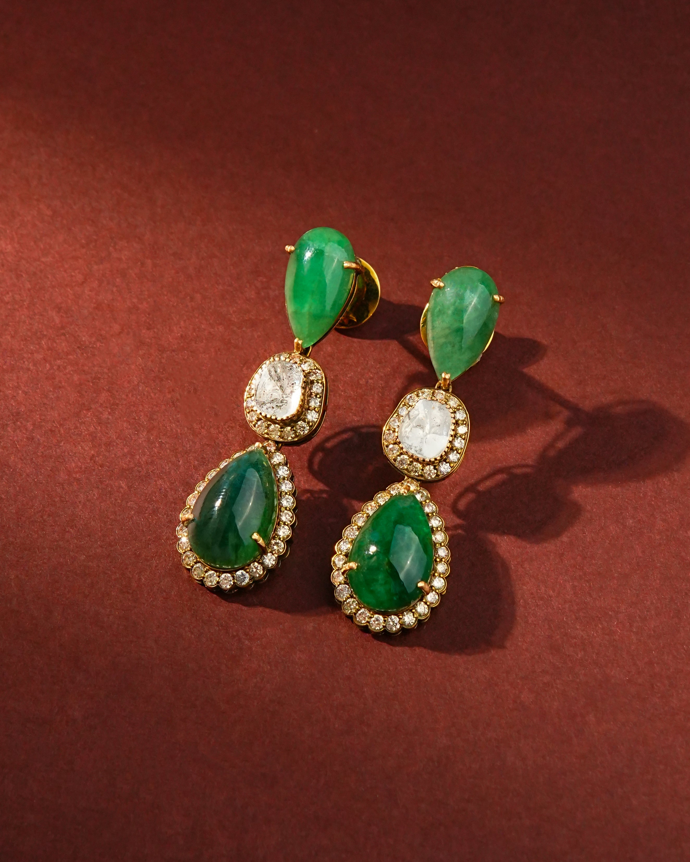 Vedika Polki And Diamond Long Earrings