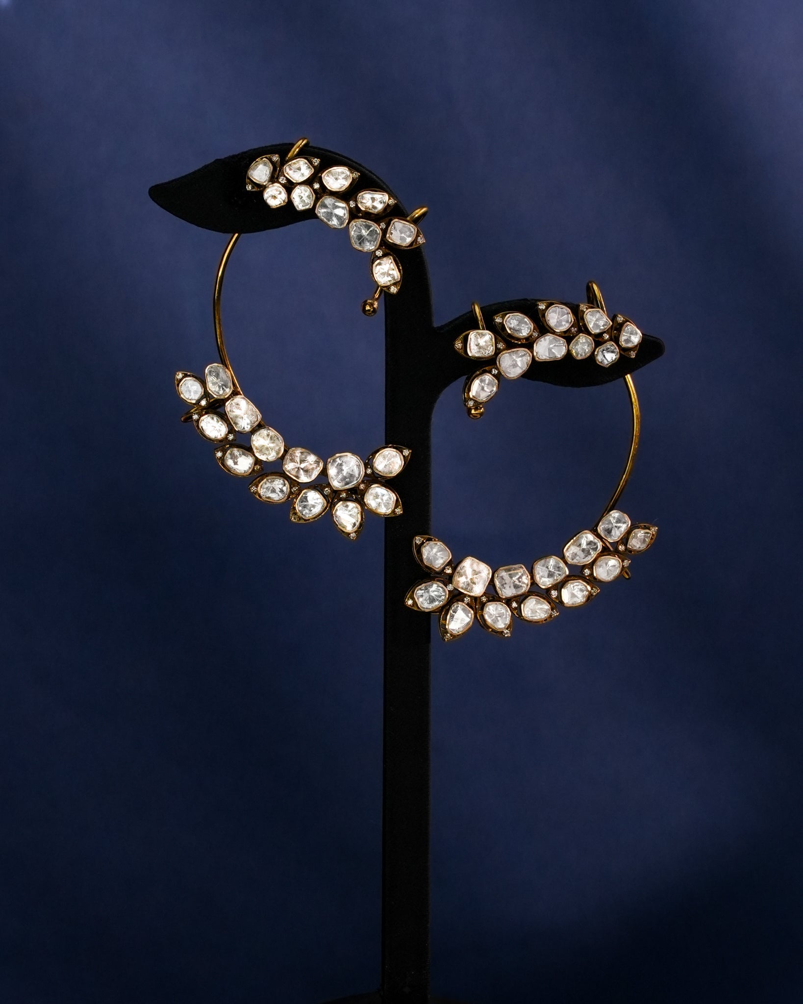 Samiya Polki And Diamond Long Earrings