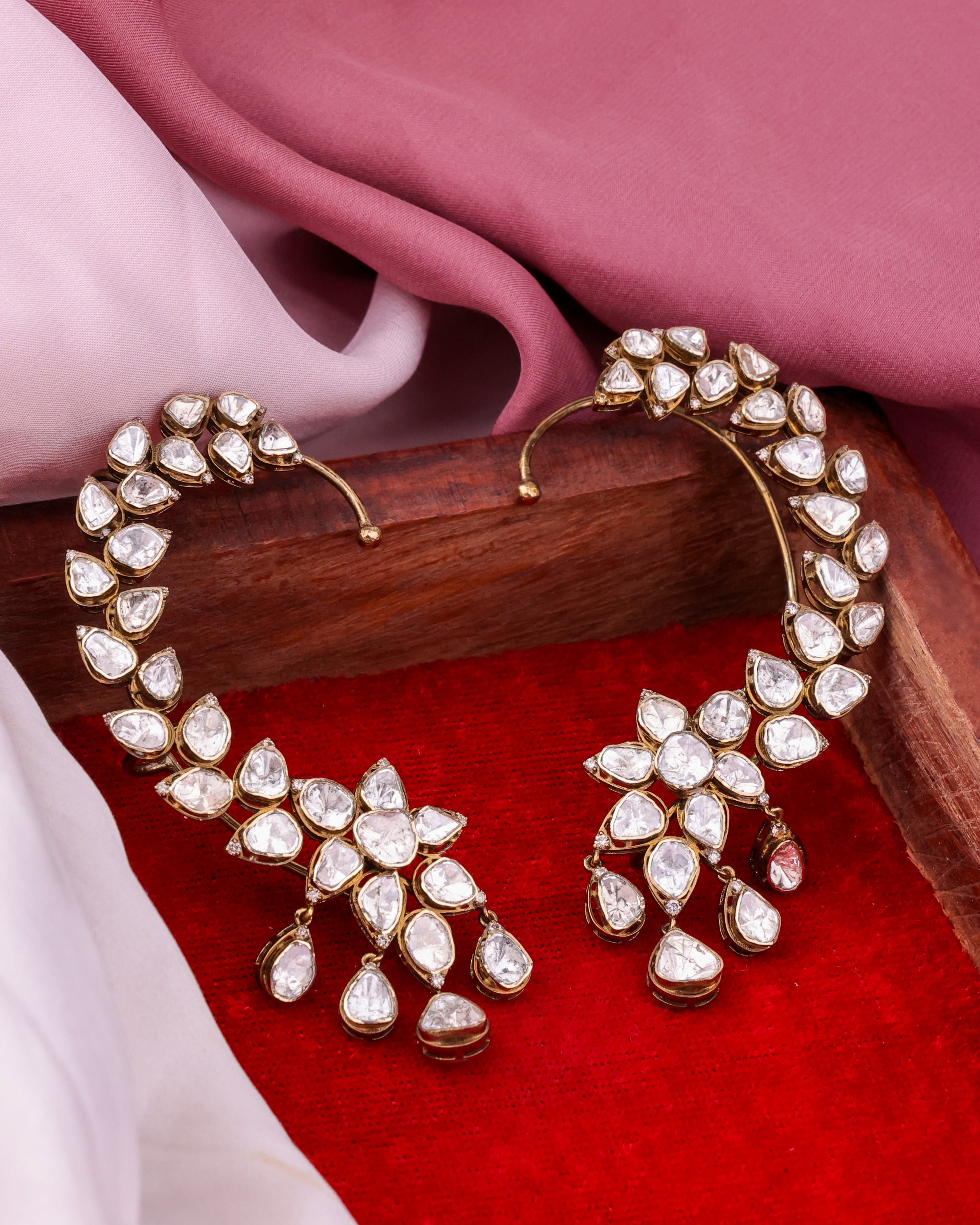 Aethira Polki And Diamond Long Earrings