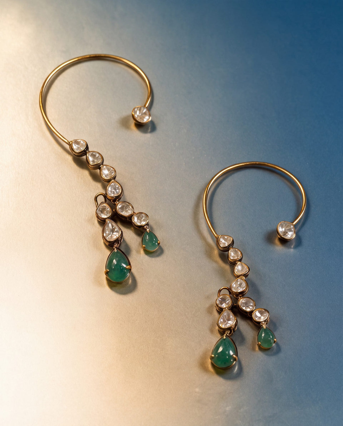Eden Polki And Diamond Long Earrings