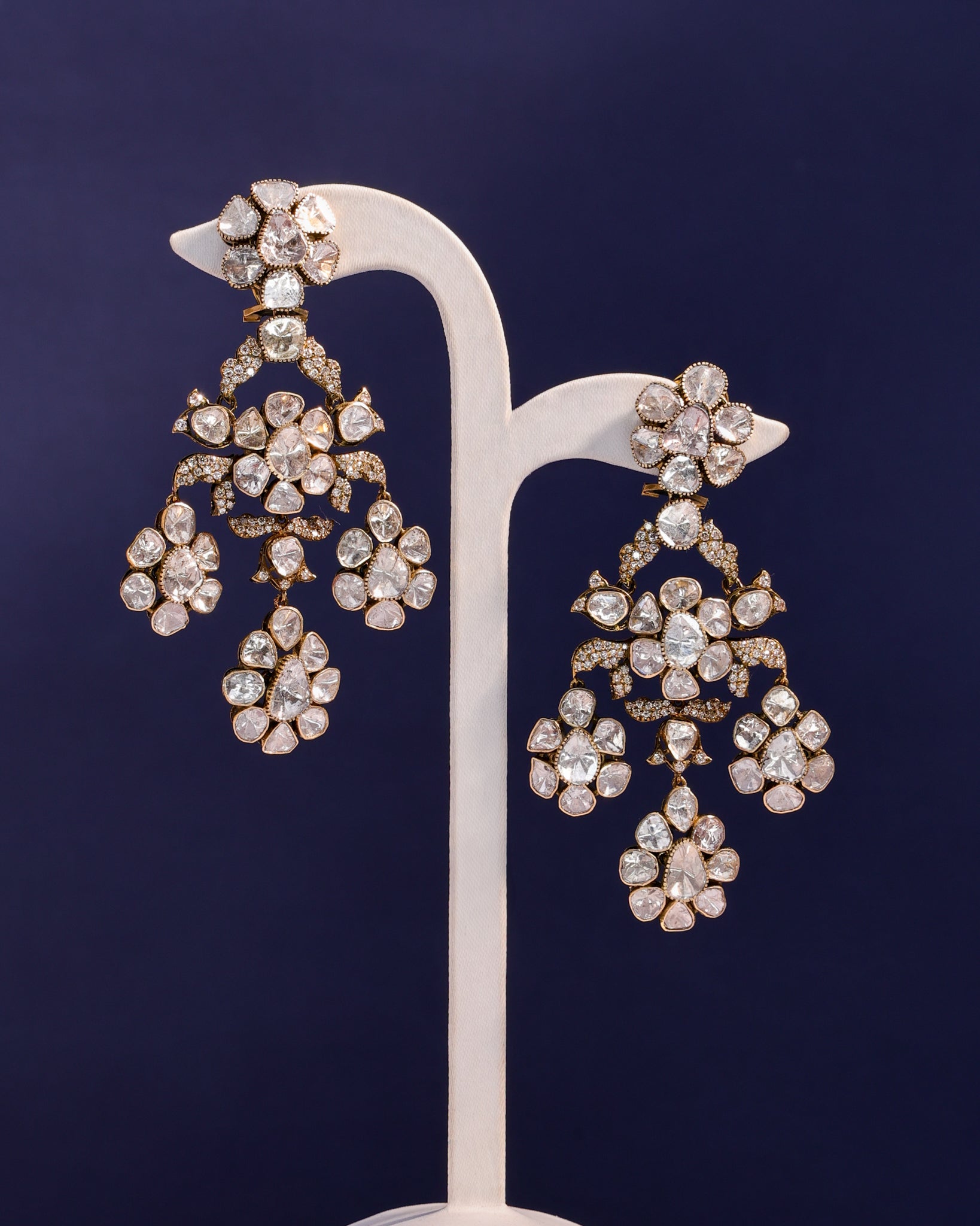 Elvara Polki And Diamond Long Earrings