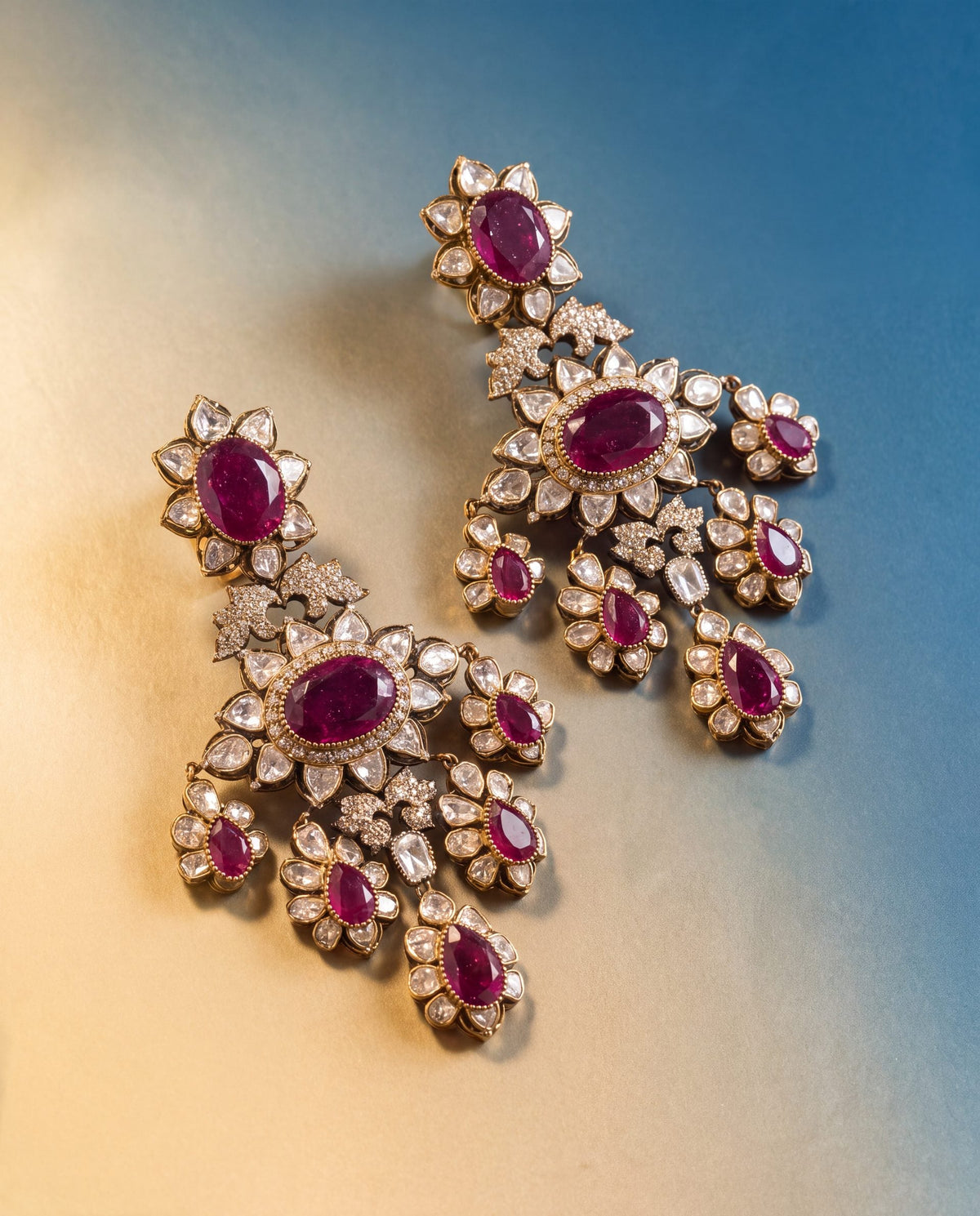 Ritvi Polki And Diamond Long Earrings