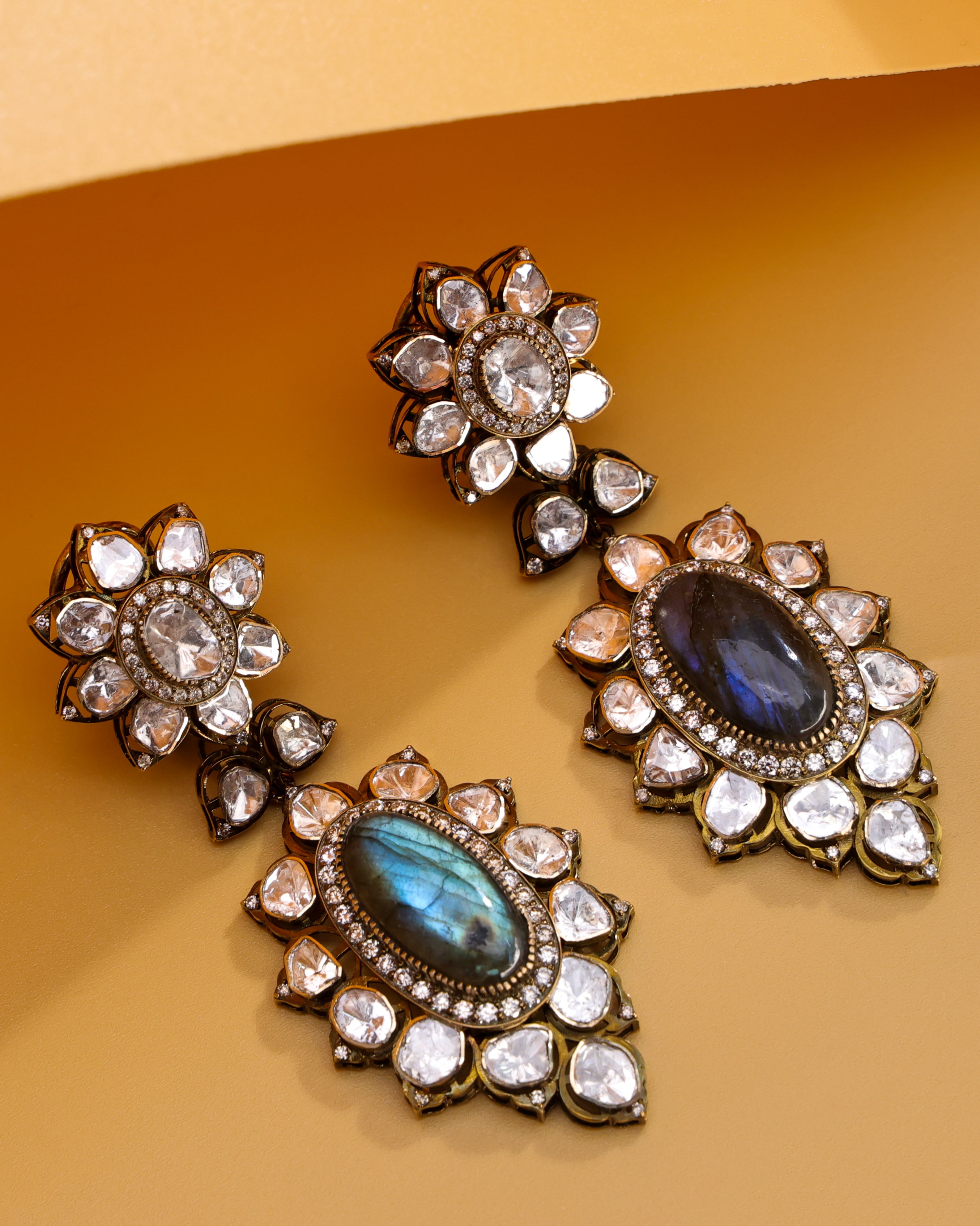 Bhanuja Polki And Diamond Long Earrings
