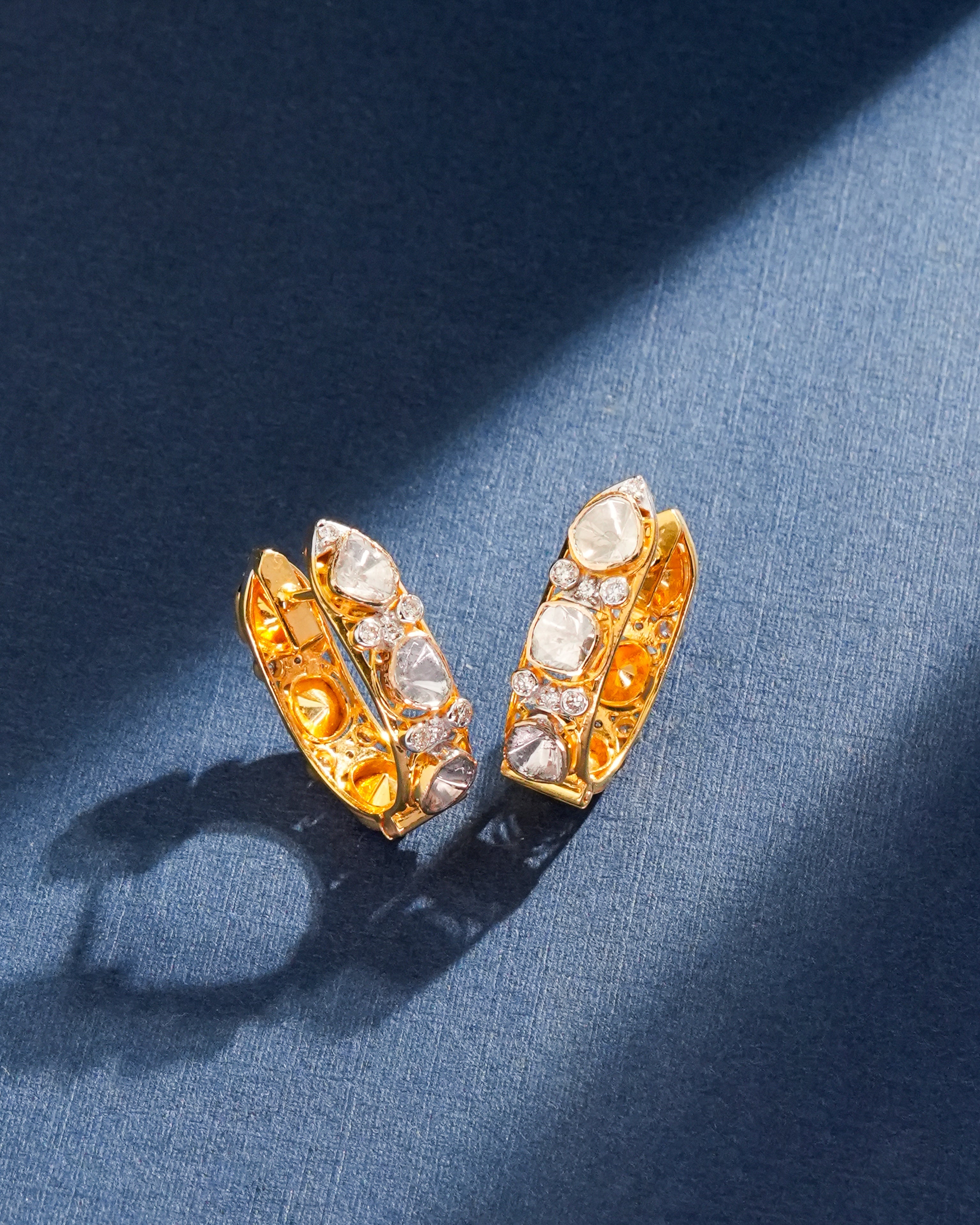 Rilsa Polki And Diamond Hoops