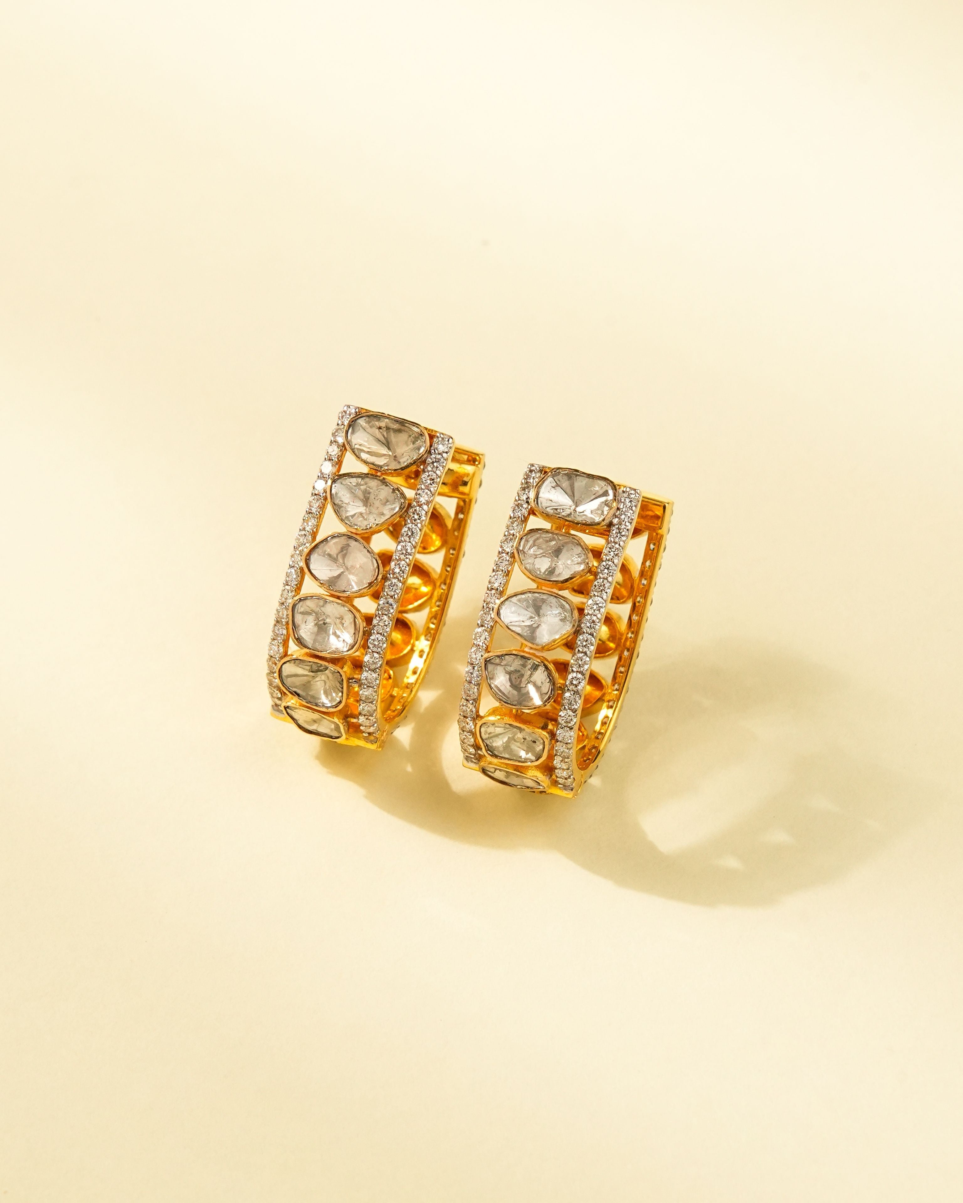 Omevia Polki And Diamond Hoops