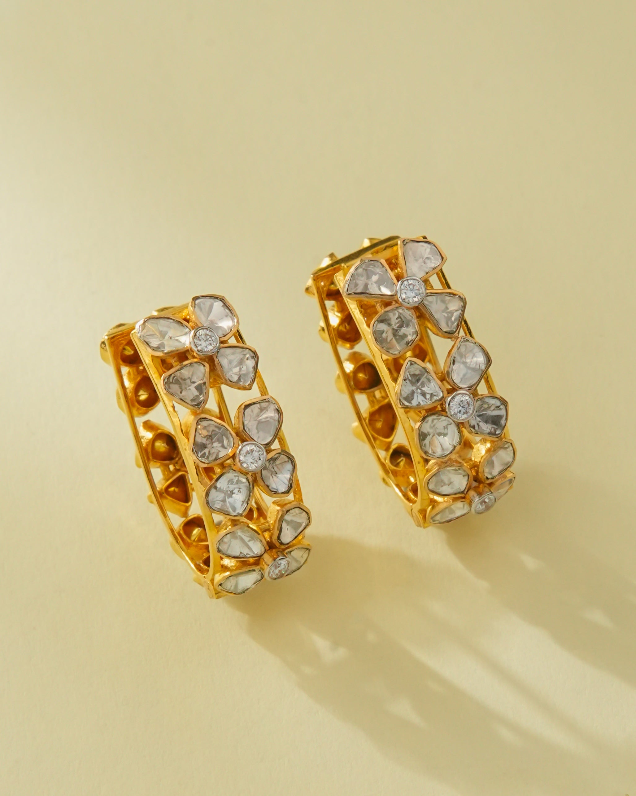 Fivora Polki And Diamond Hoops