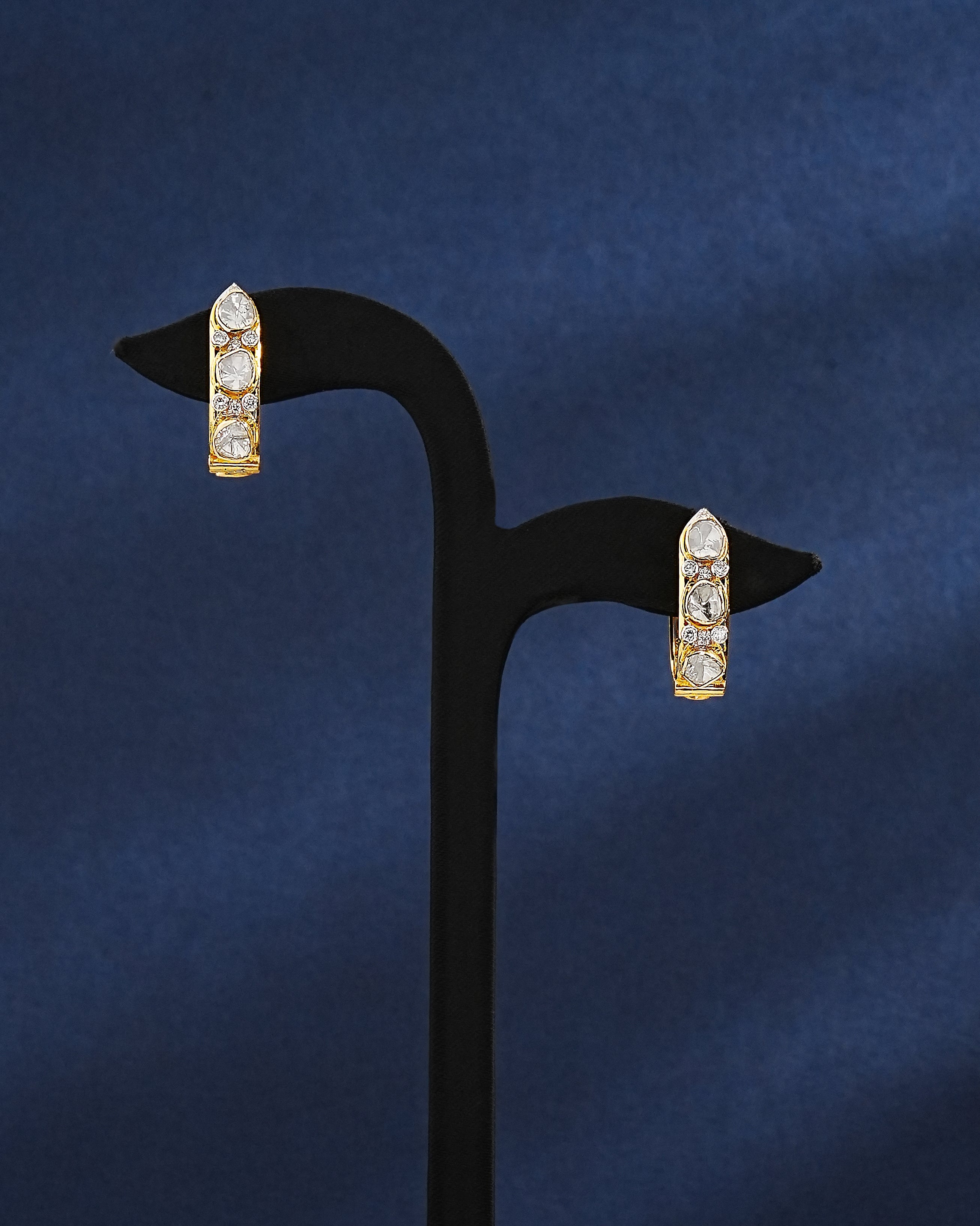 Aruna Polki And Diamond Hoops