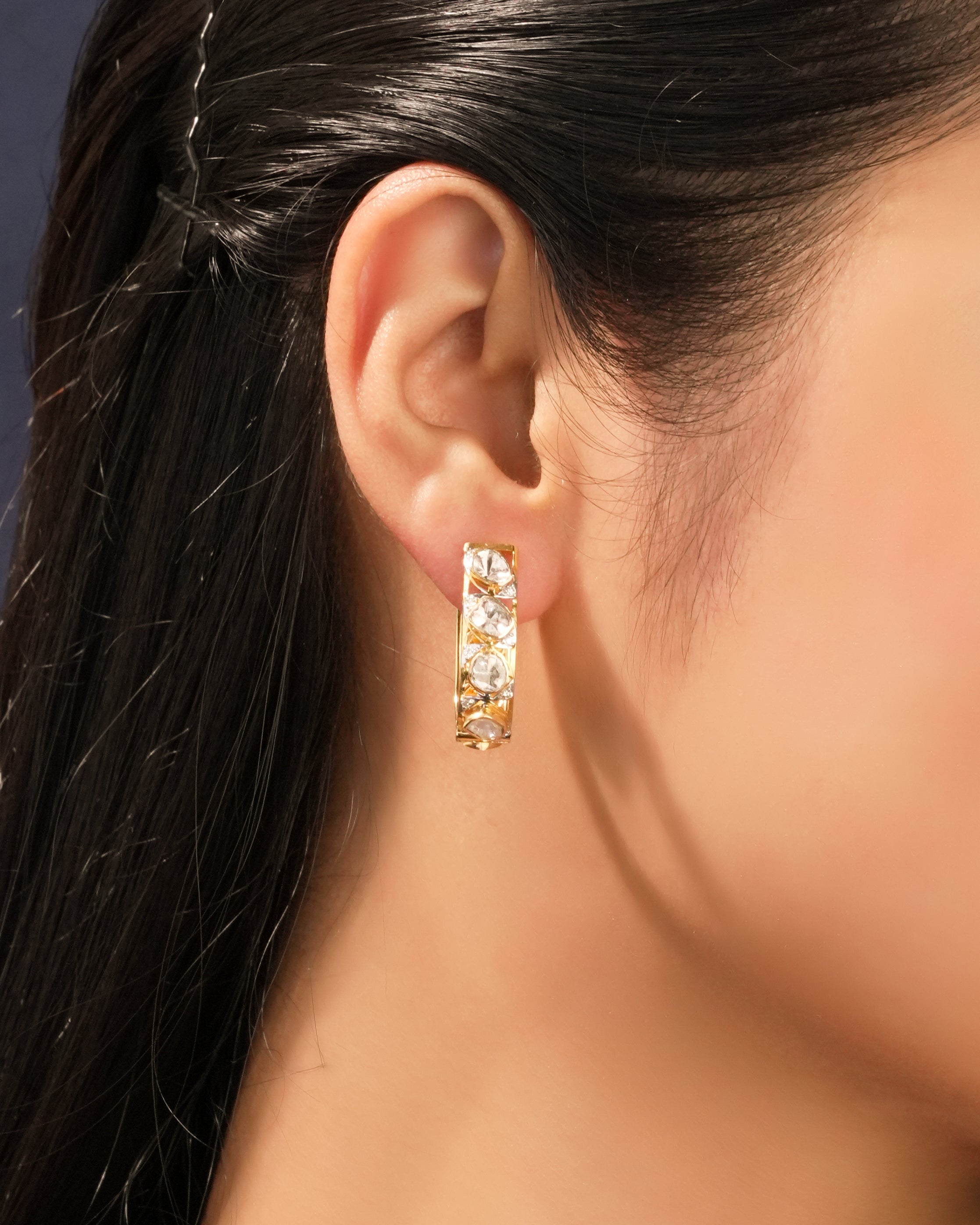 Kavora Polki And Diamond Hoops